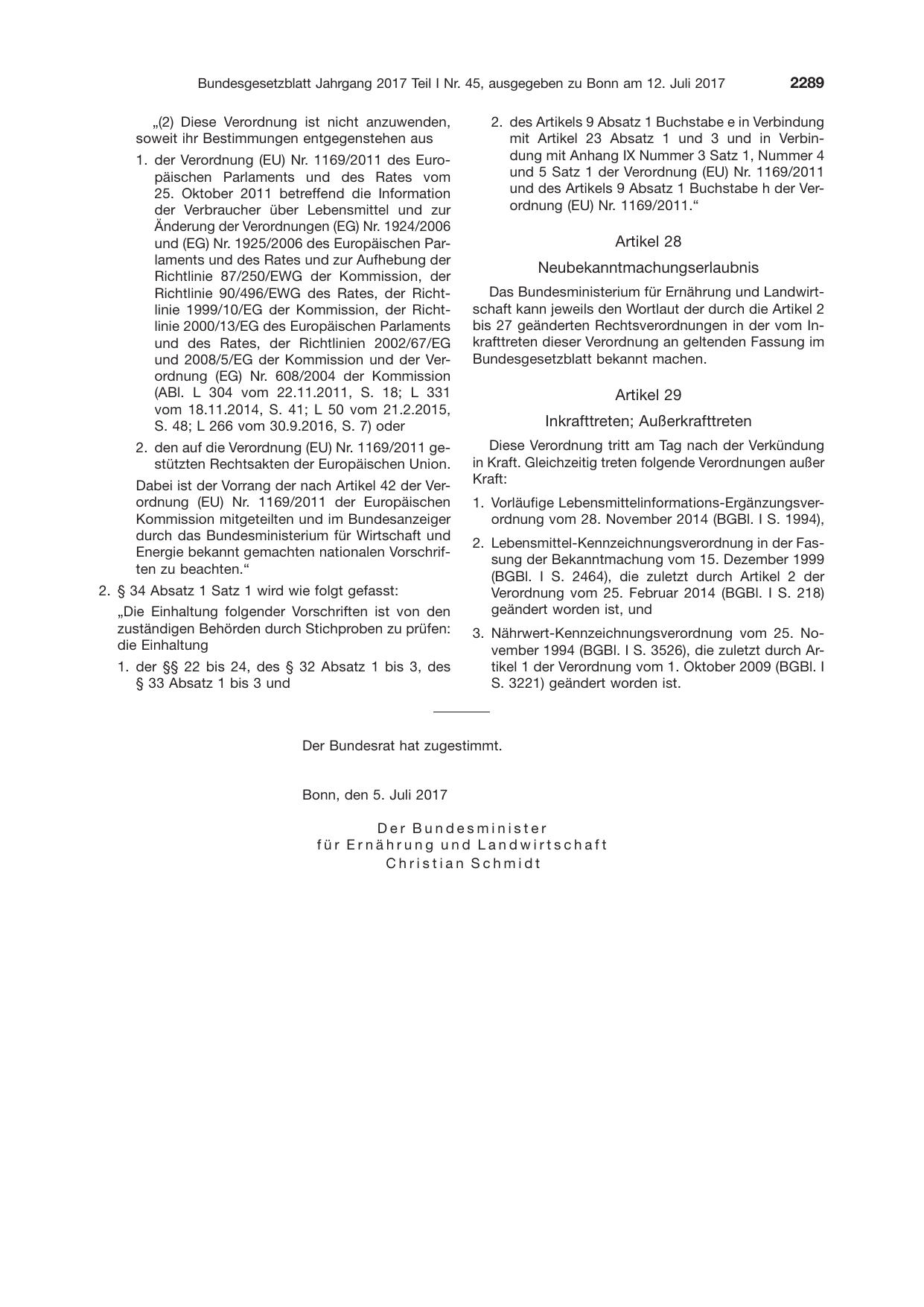 BGBl. 2017, Seite 2289 — Originalseite als Abbildung