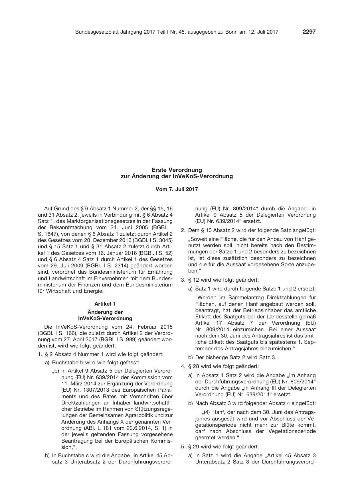 BGBl. 2017, Seite 2297 — Originalseite als Abbildung
