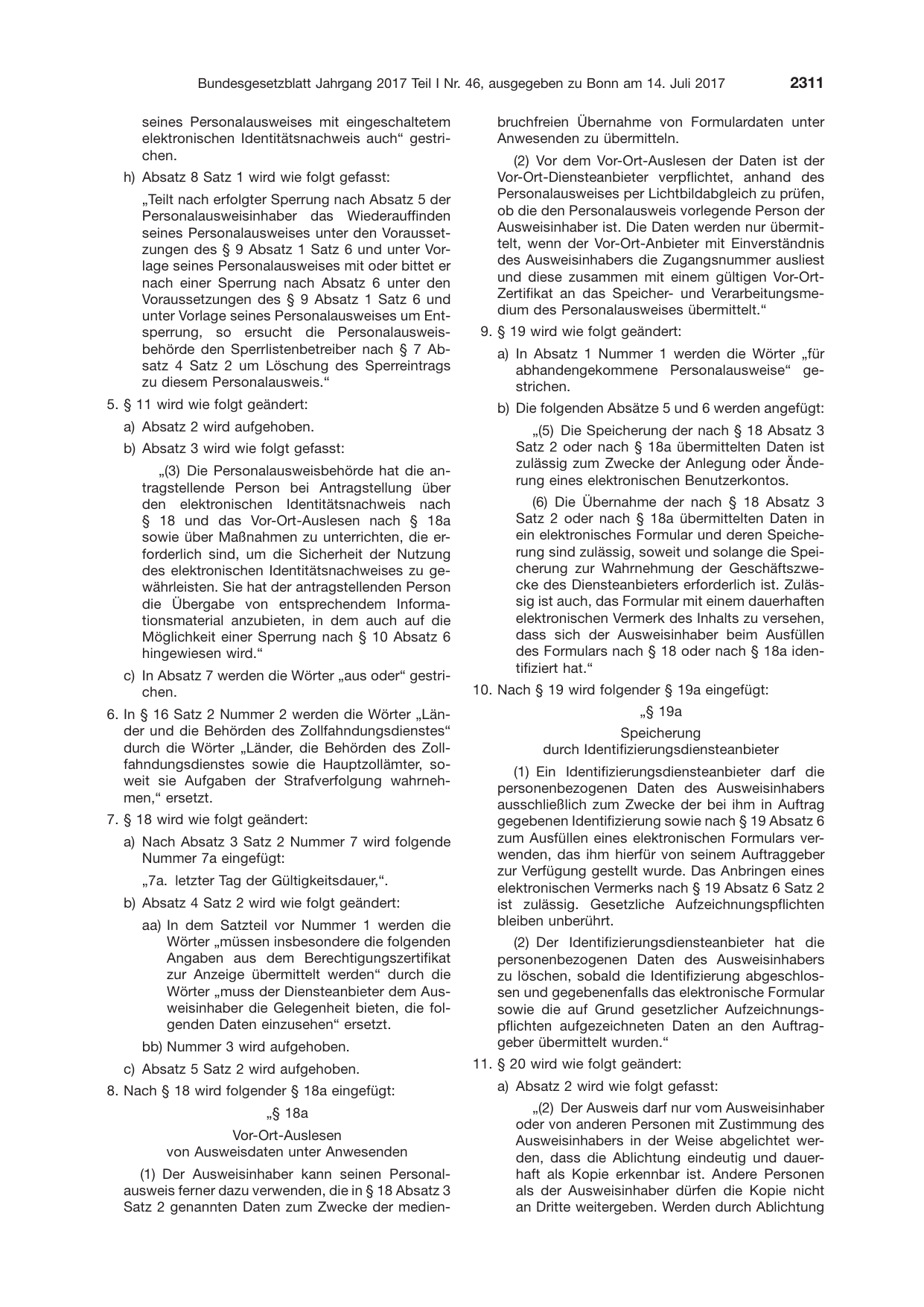 BGBl. 2017, Seite 2311 — Originalseite als Abbildung