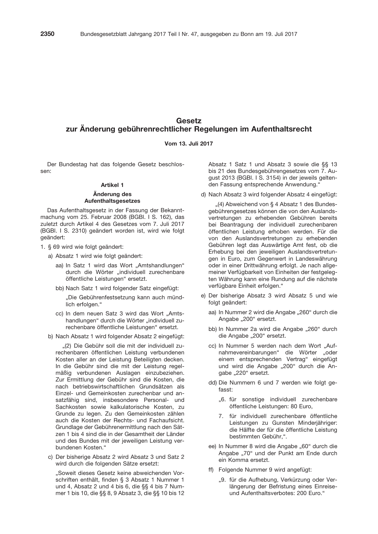 BGBl. 2017, Seite 2350 — Originalseite als Abbildung