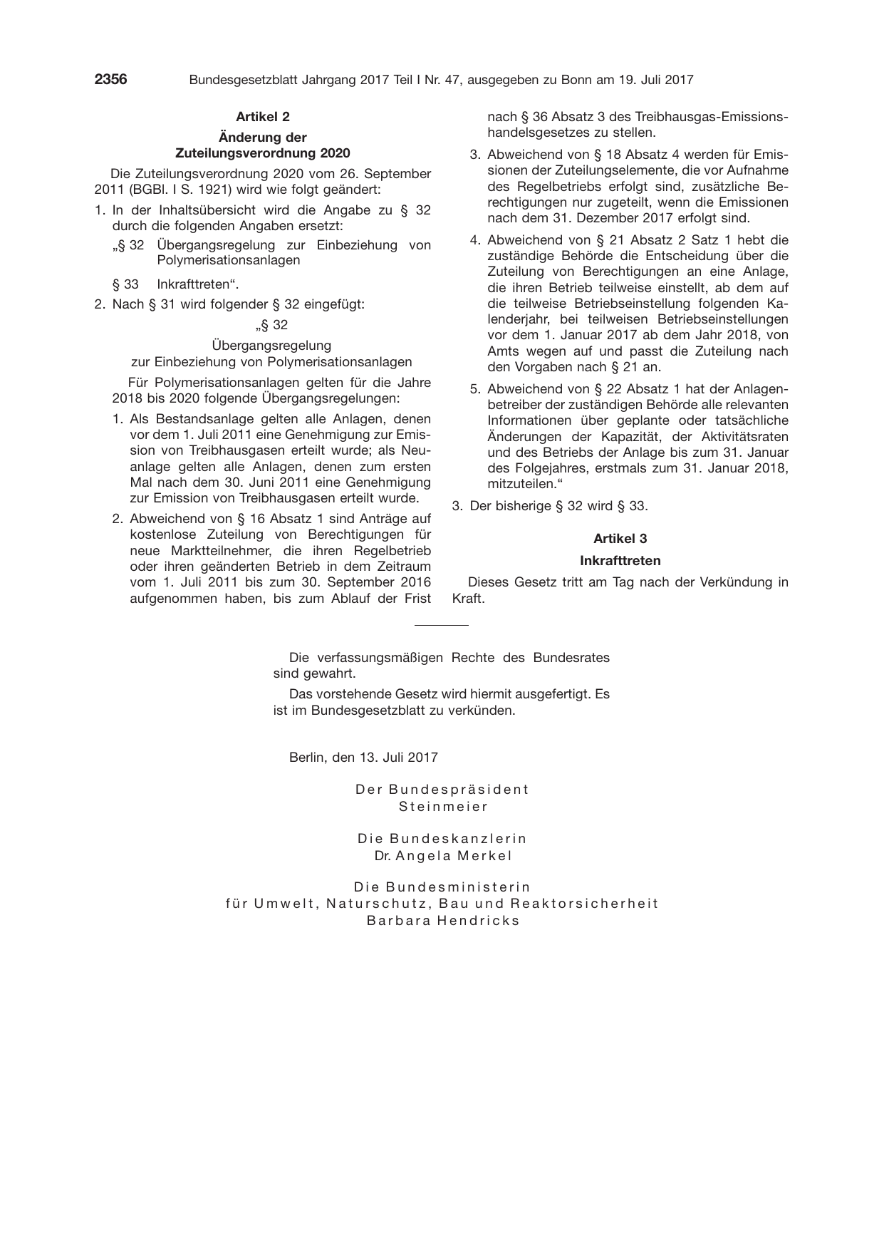 BGBl. 2017, Seite 2356 — Originalseite als Abbildung