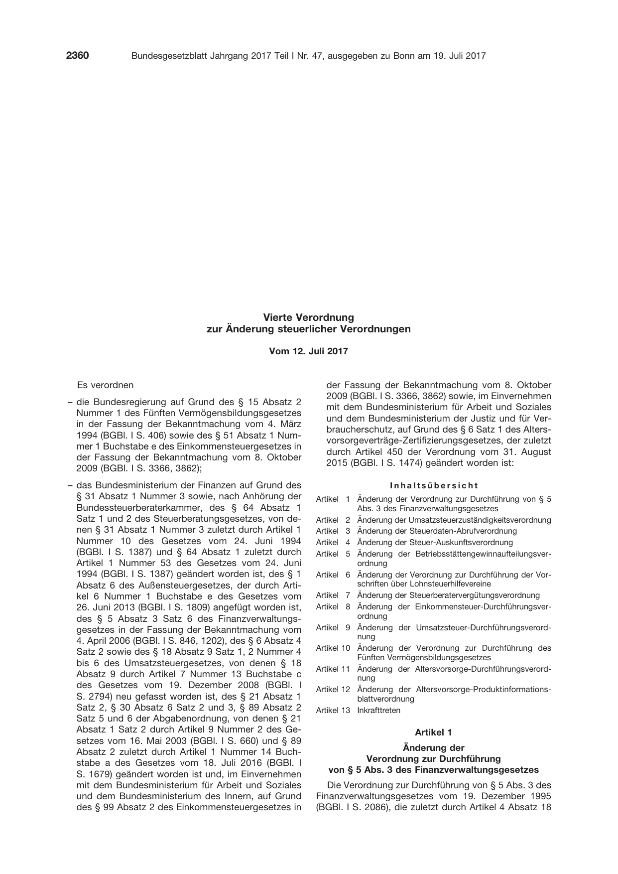 BGBl. 2017, Seite 2360 — Originalseite als Abbildung