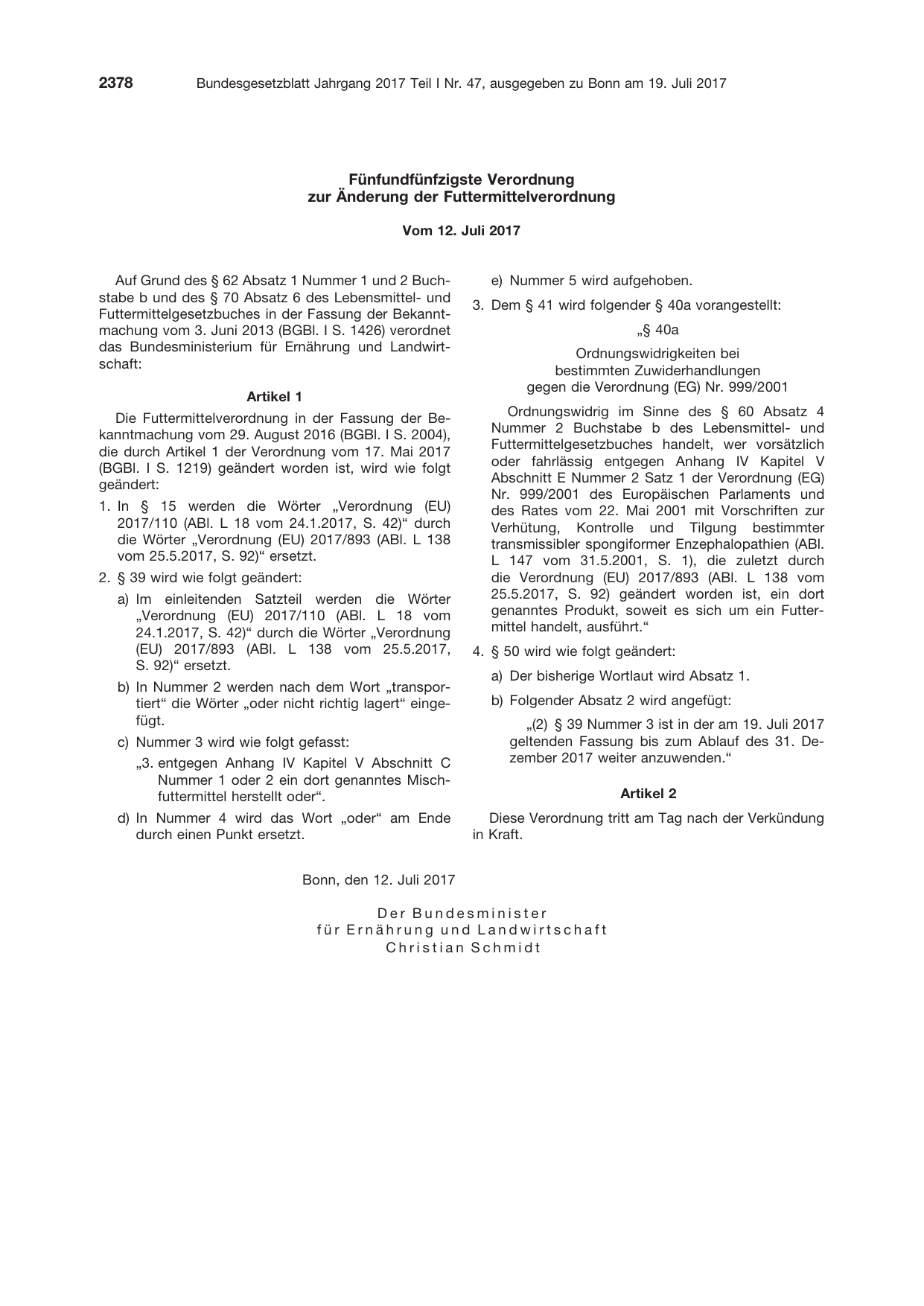 BGBl. 2017, Seite 2378 — Originalseite als Abbildung