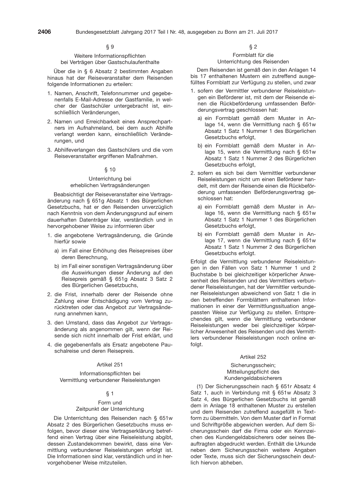 BGBl. 2017, Seite 2406 — Originalseite als Abbildung