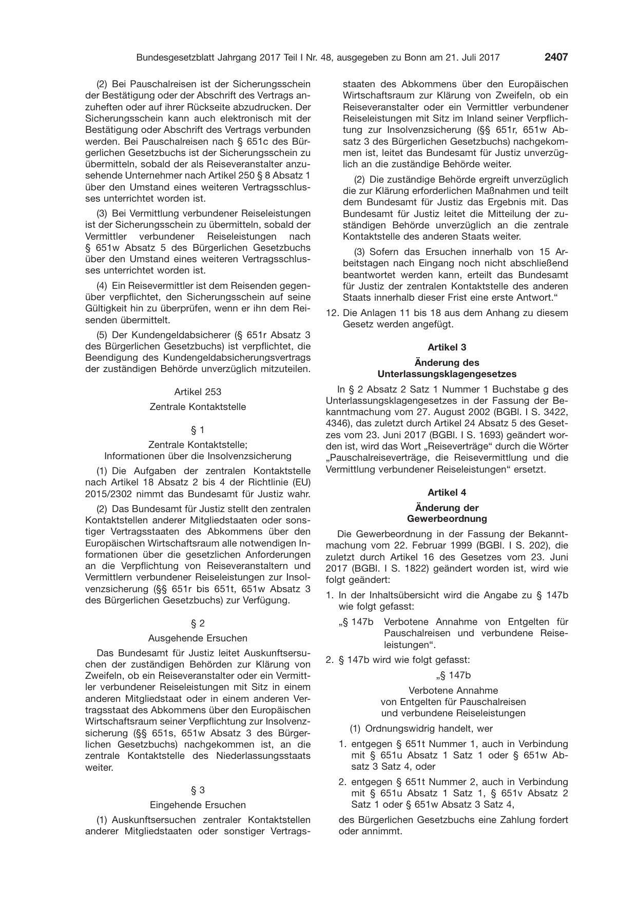 BGBl. 2017, Seite 2407 — Originalseite als Abbildung