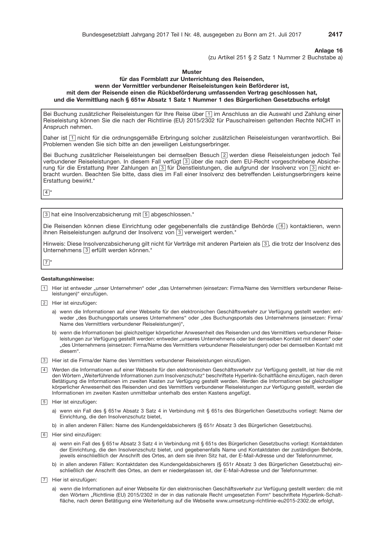 BGBl. 2017, Seite 2417 — Originalseite als Abbildung