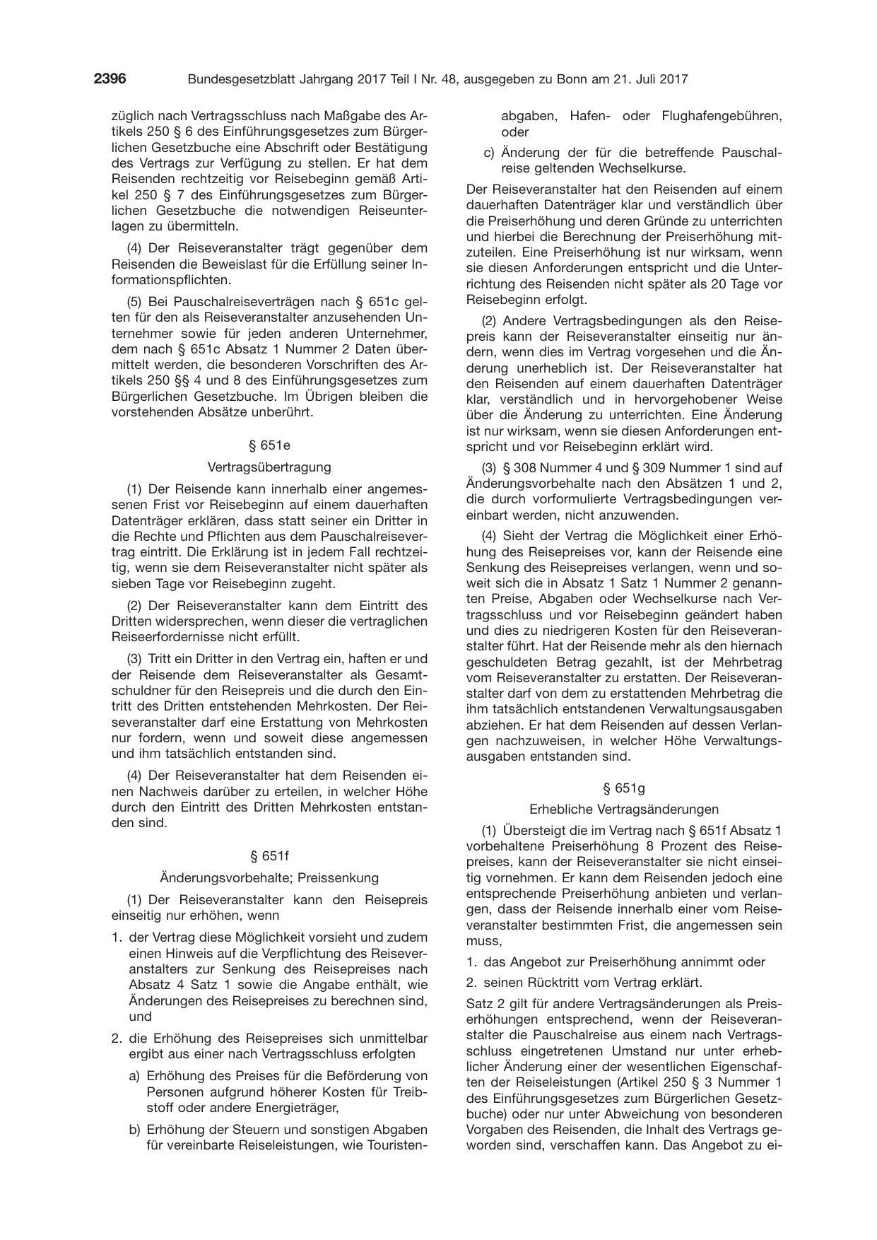 BGBl. 2017, Seite 2396 — Originalseite als Abbildung