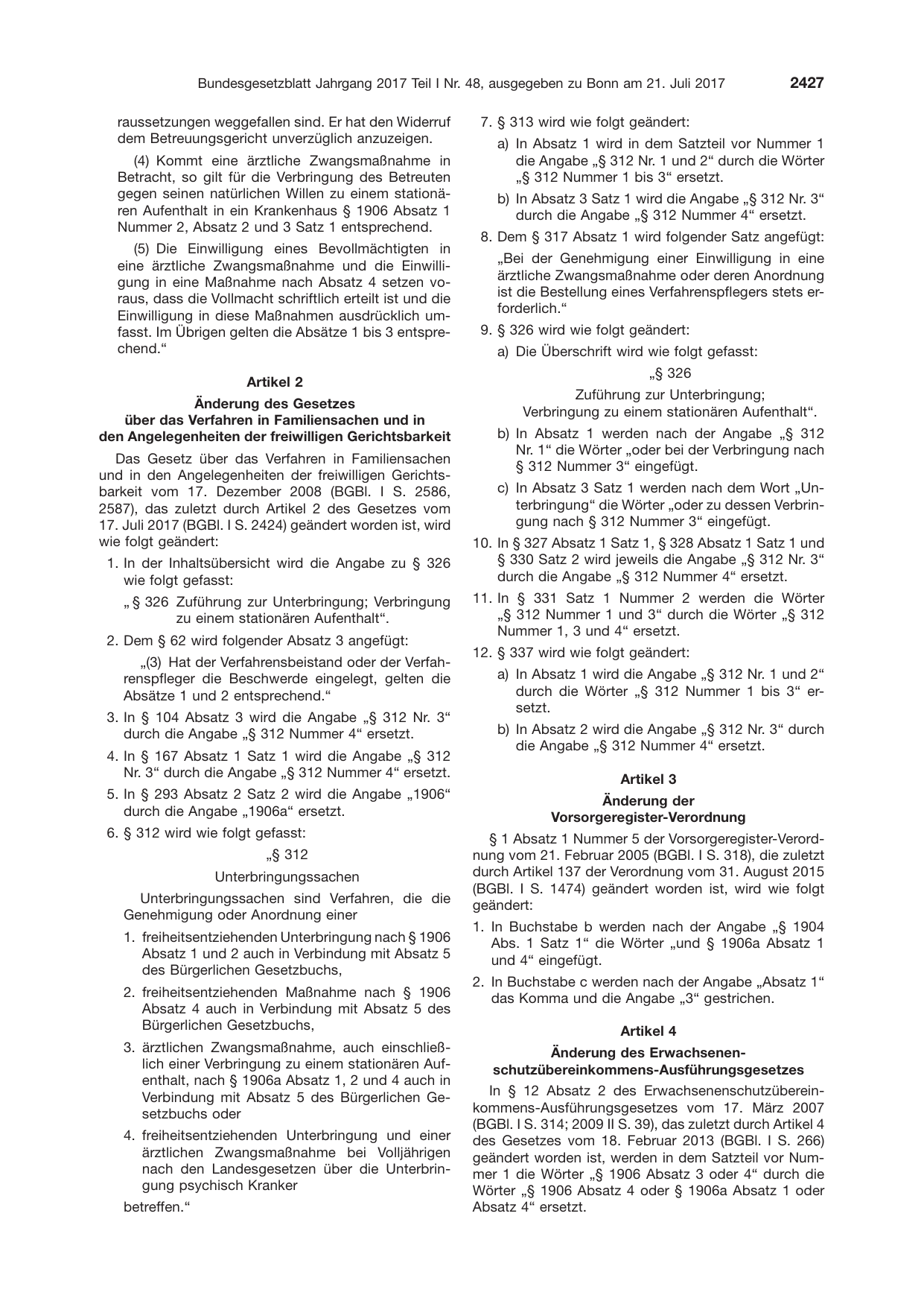 BGBl. 2017, Seite 2427 — Originalseite als Abbildung