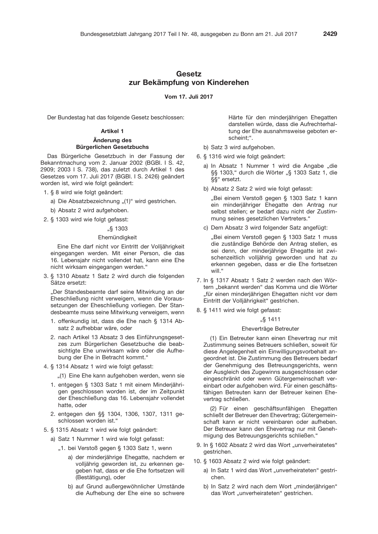 BGBl. 2017, Seite 2429 — Originalseite als Abbildung