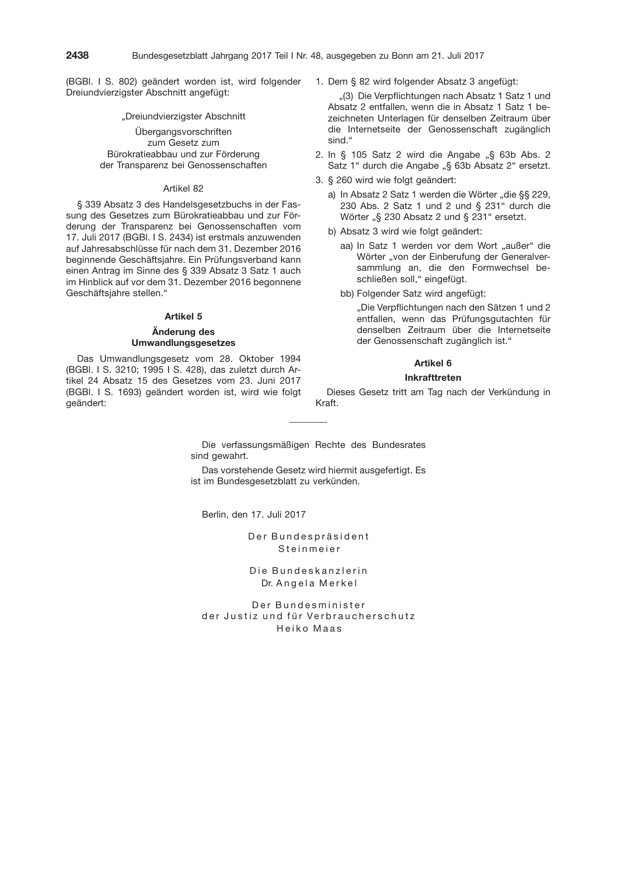 BGBl. 2017, Seite 2438 — Originalseite als Abbildung
