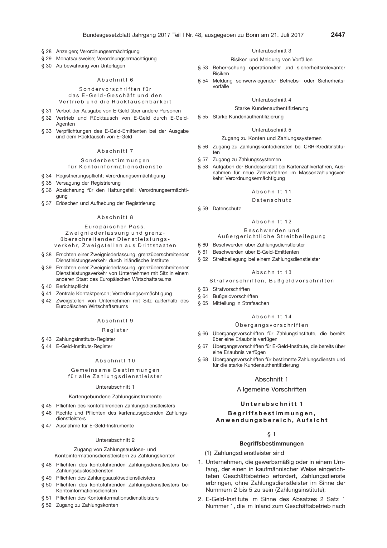 BGBl. 2017, Seite 2447 — Originalseite als Abbildung