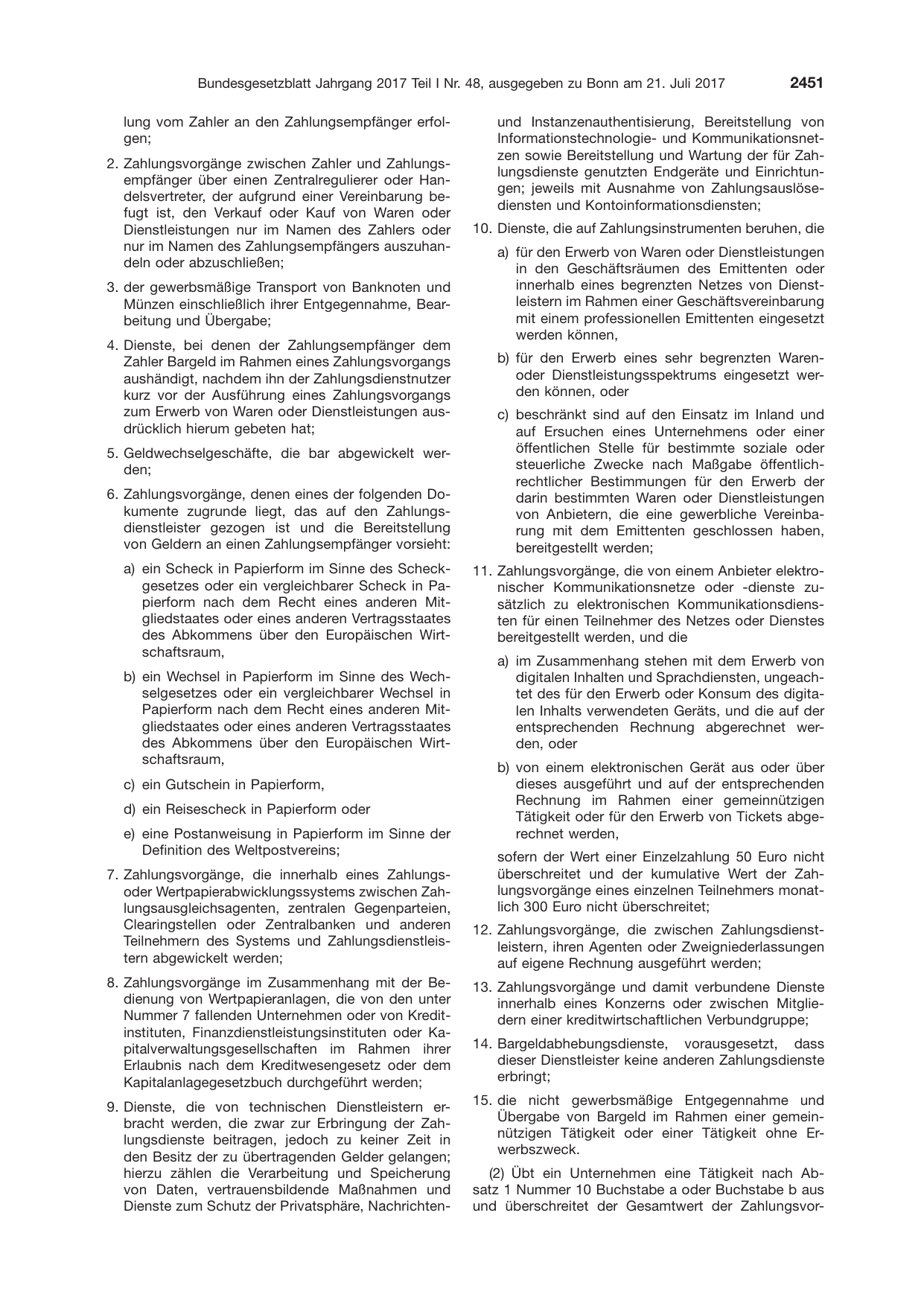BGBl. 2017, Seite 2451 — Originalseite als Abbildung