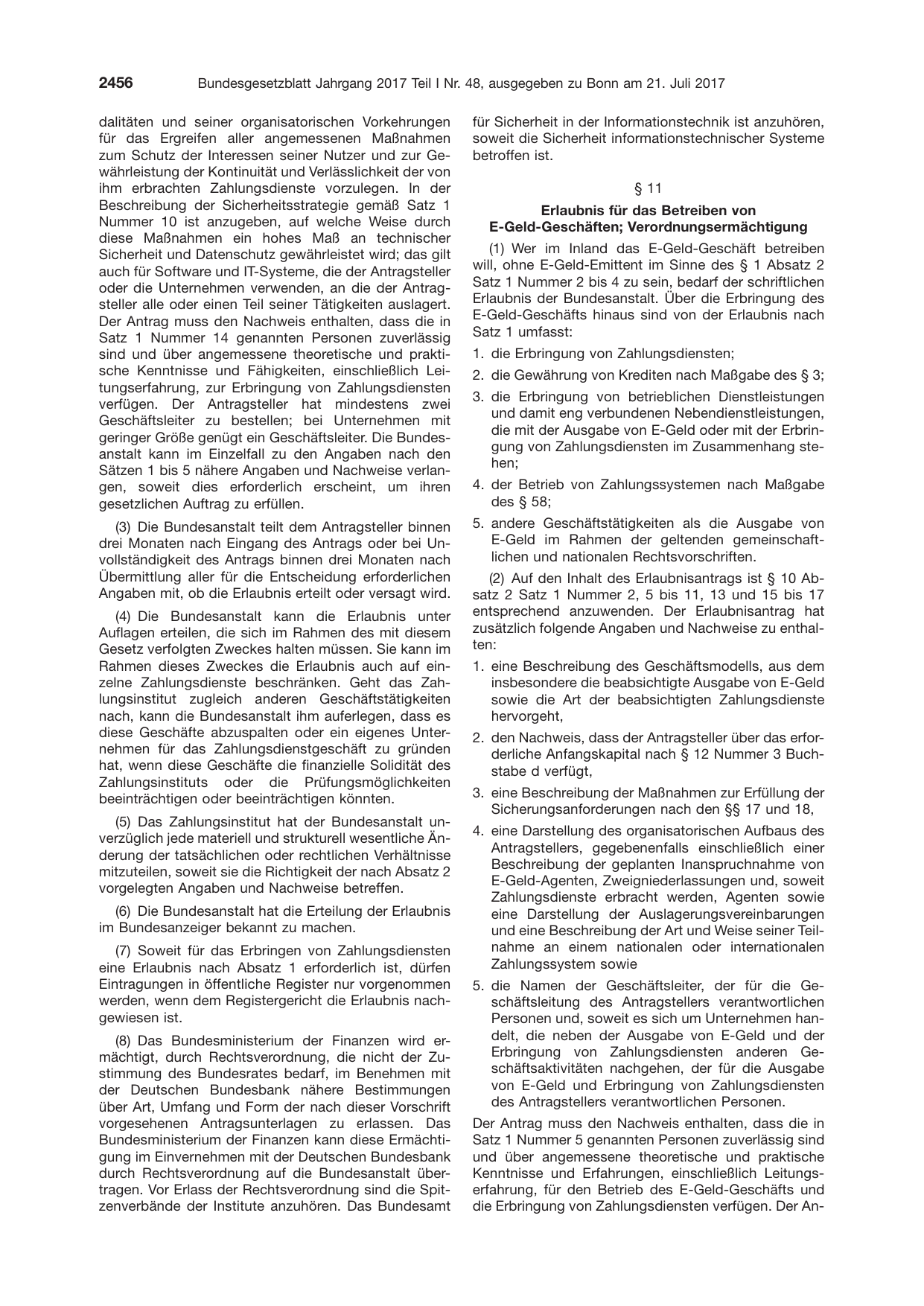 BGBl. 2017, Seite 2456 — Originalseite als Abbildung