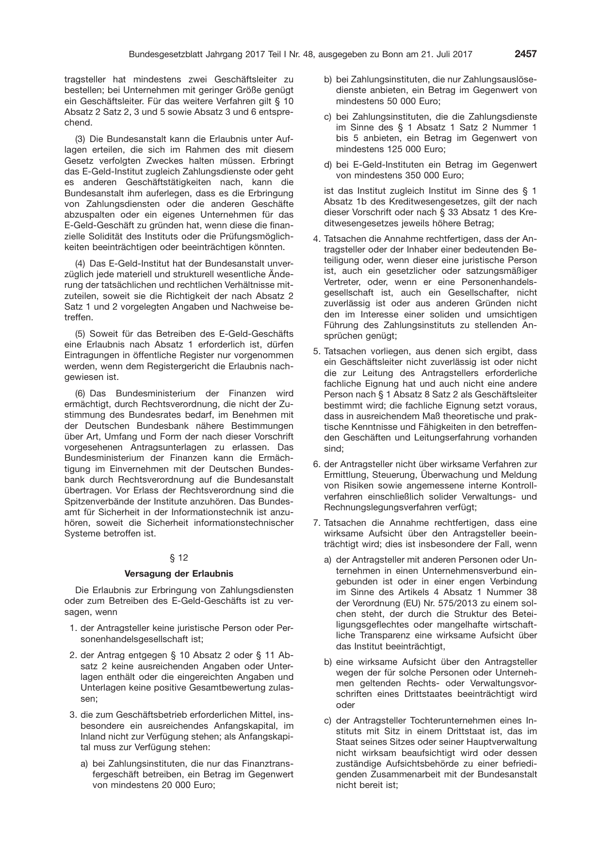 BGBl. 2017, Seite 2457 — Originalseite als Abbildung