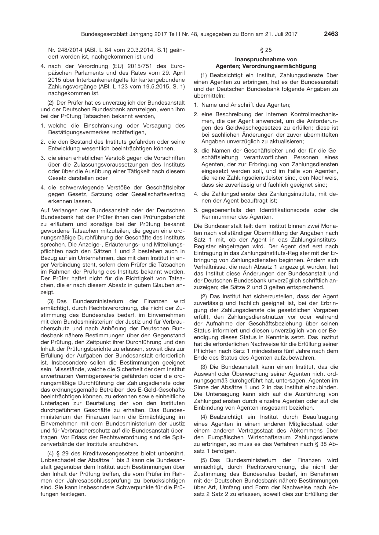 BGBl. 2017, Seite 2463 — Originalseite als Abbildung