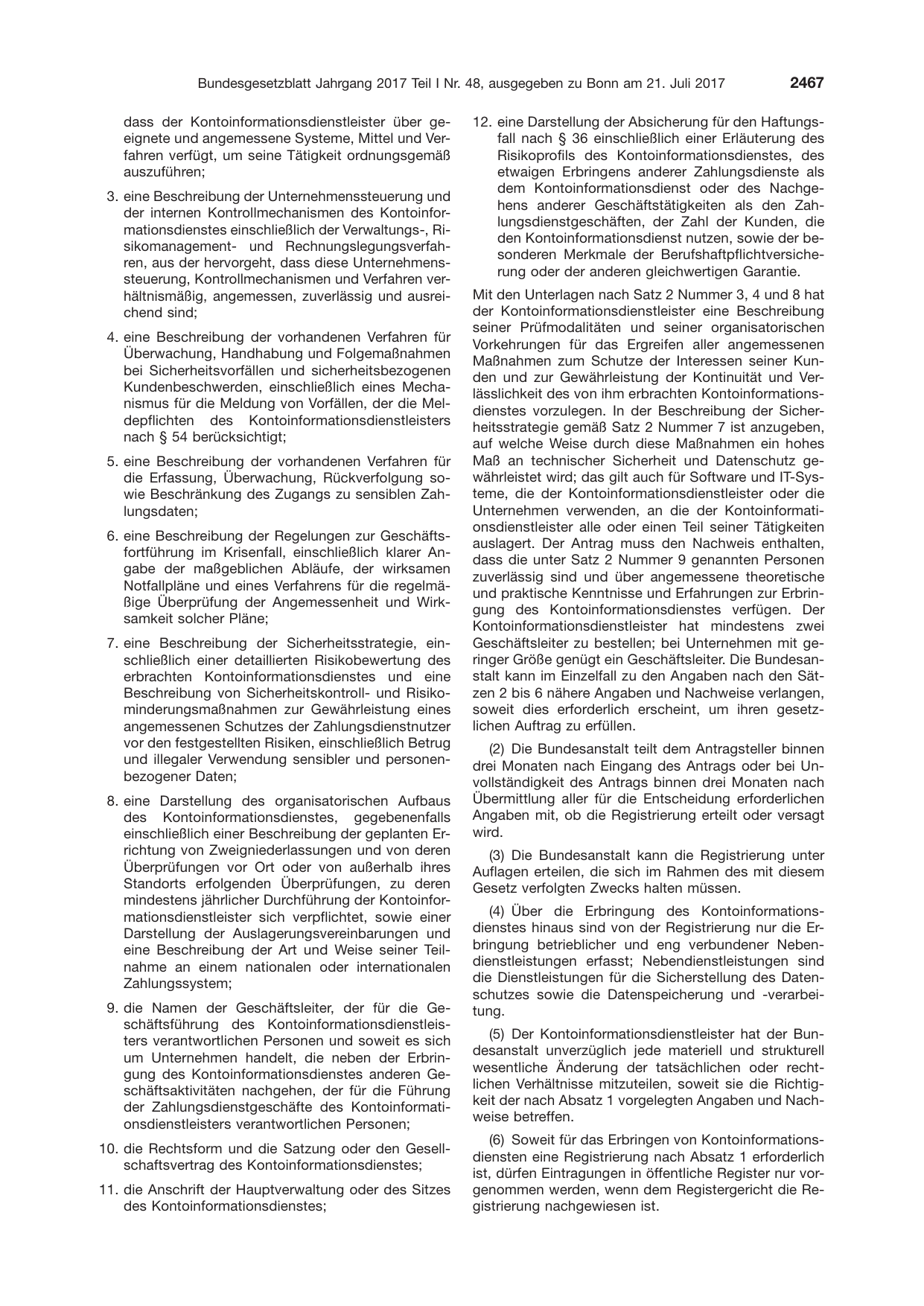 BGBl. 2017, Seite 2467 — Originalseite als Abbildung