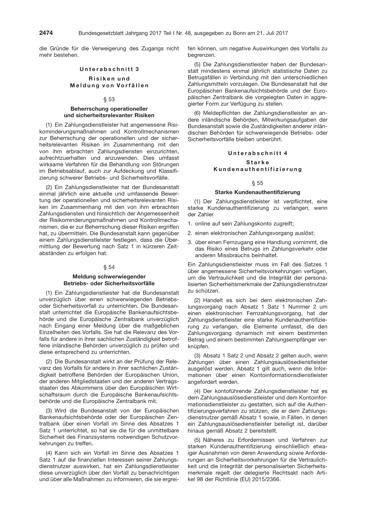 BGBl. 2017, Seite 2474 — Originalseite als Abbildung