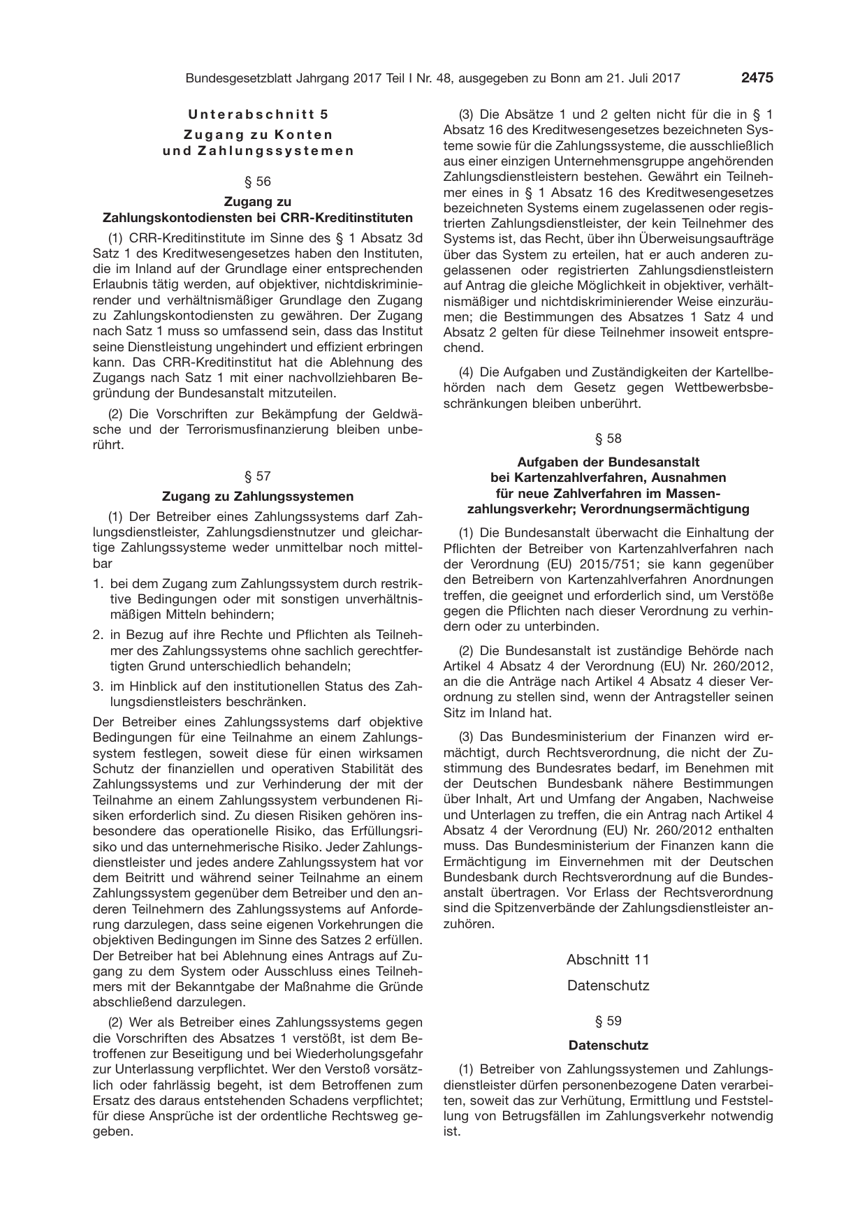 BGBl. 2017, Seite 2475 — Originalseite als Abbildung