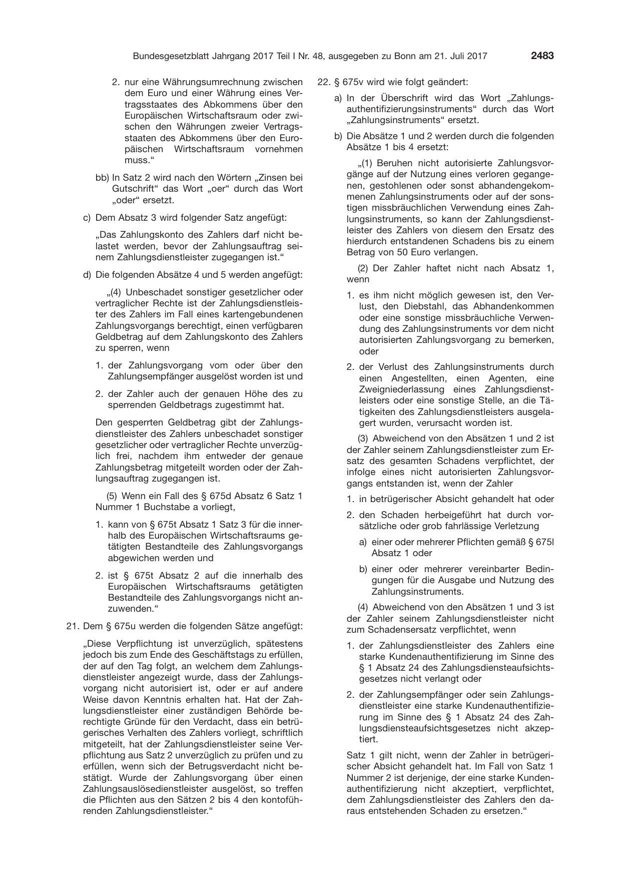 BGBl. 2017, Seite 2483 — Originalseite als Abbildung