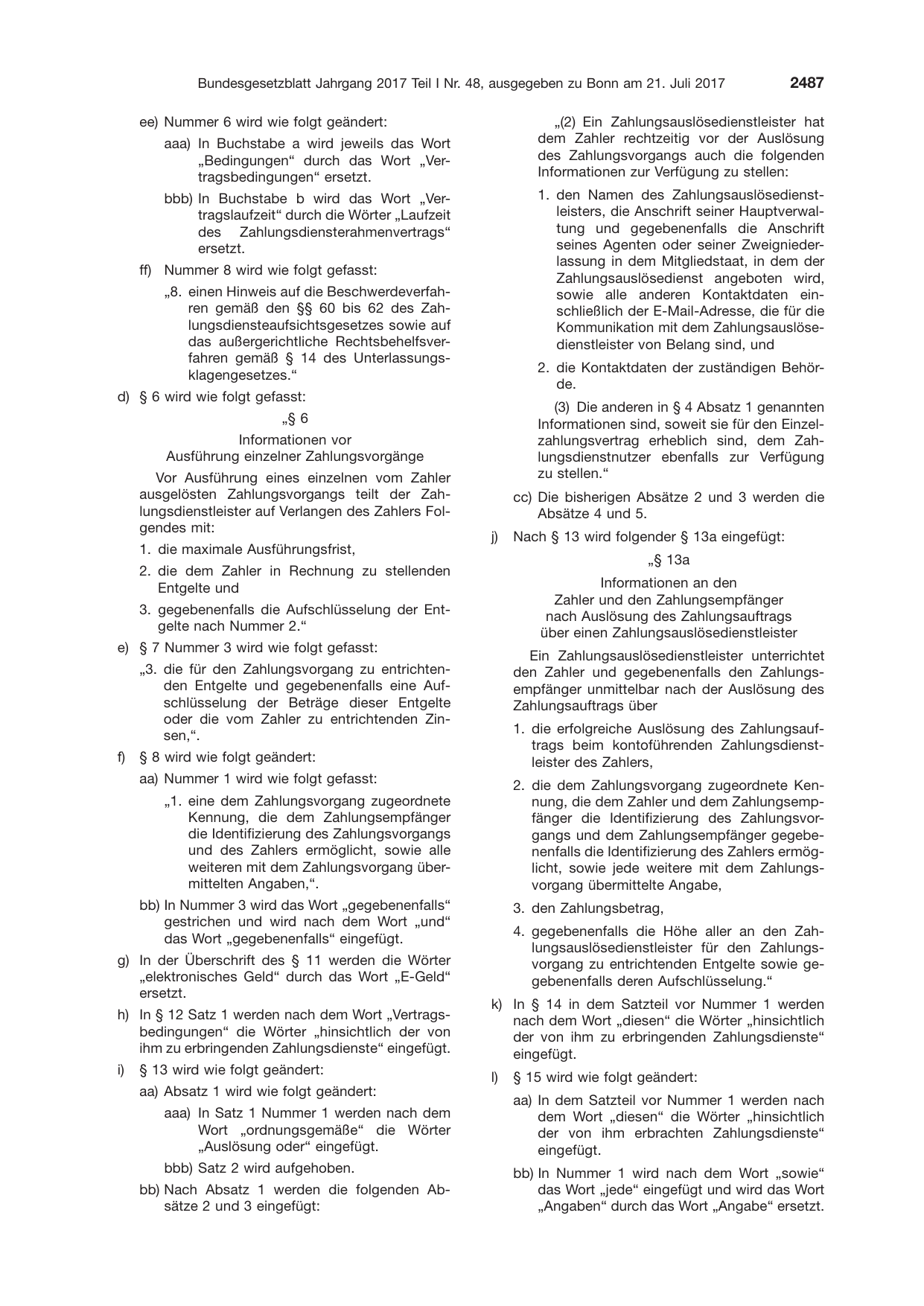 BGBl. 2017, Seite 2487 — Originalseite als Abbildung