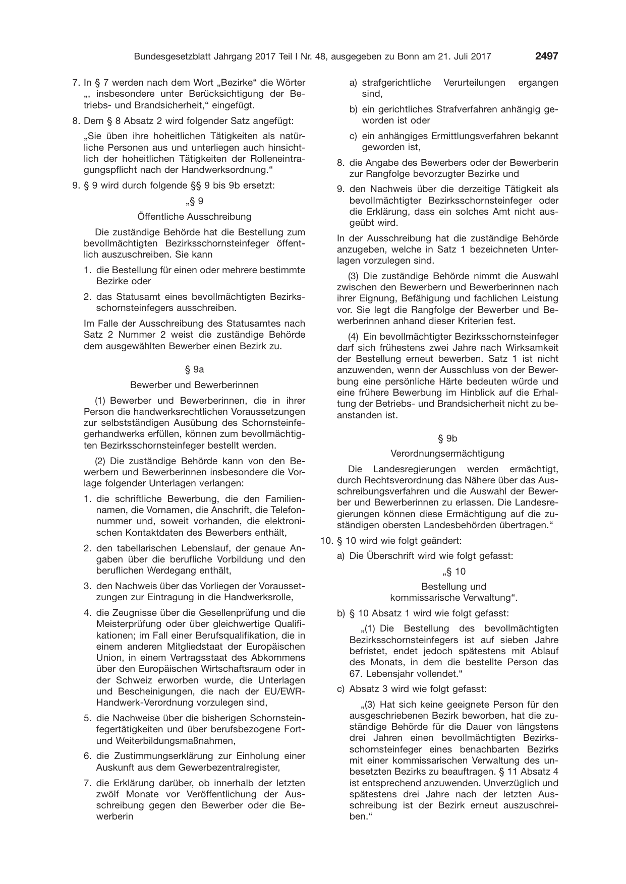 BGBl. 2017, Seite 2497 — Originalseite als Abbildung