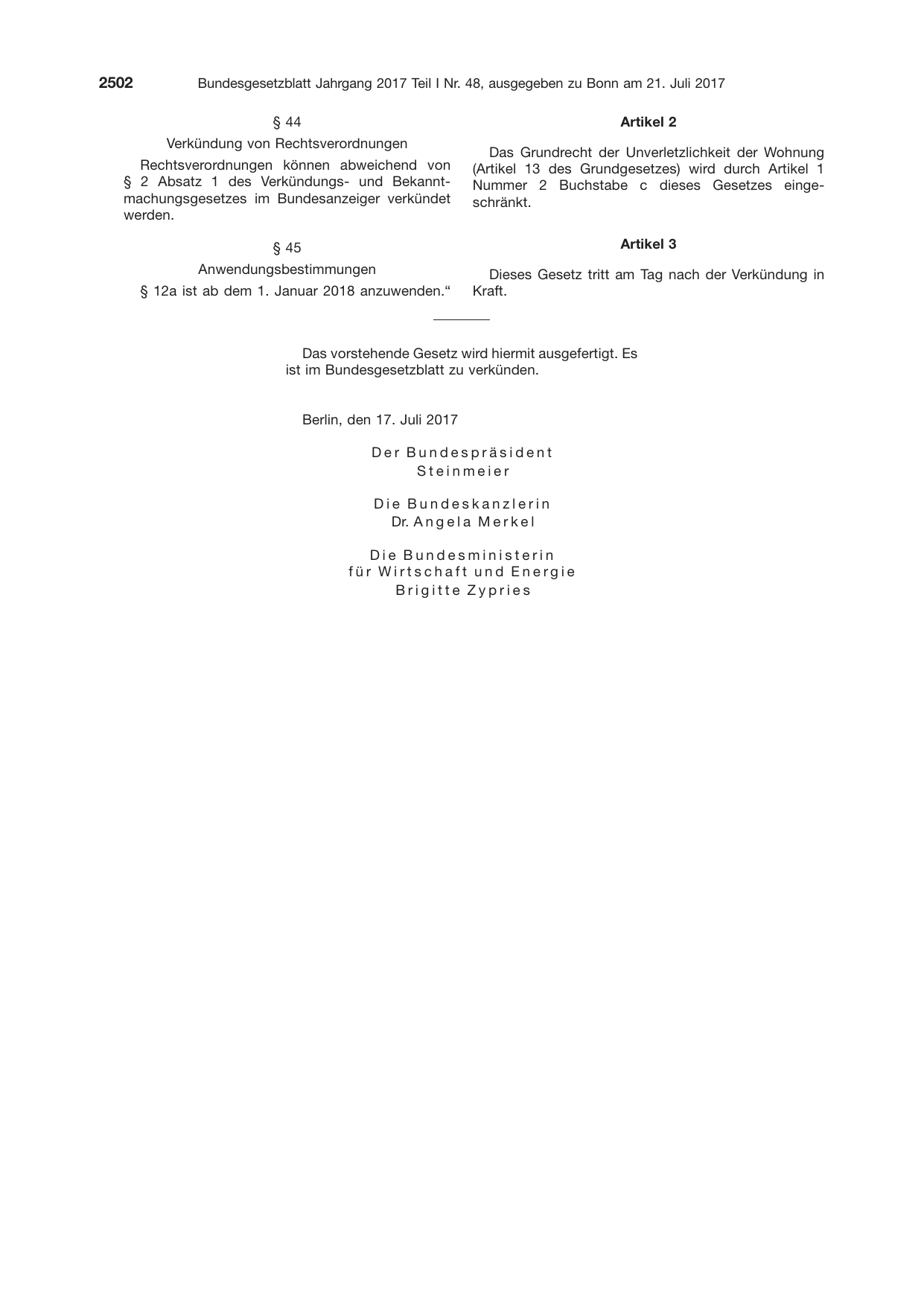 BGBl. 2017, Seite 2502 — Originalseite als Abbildung