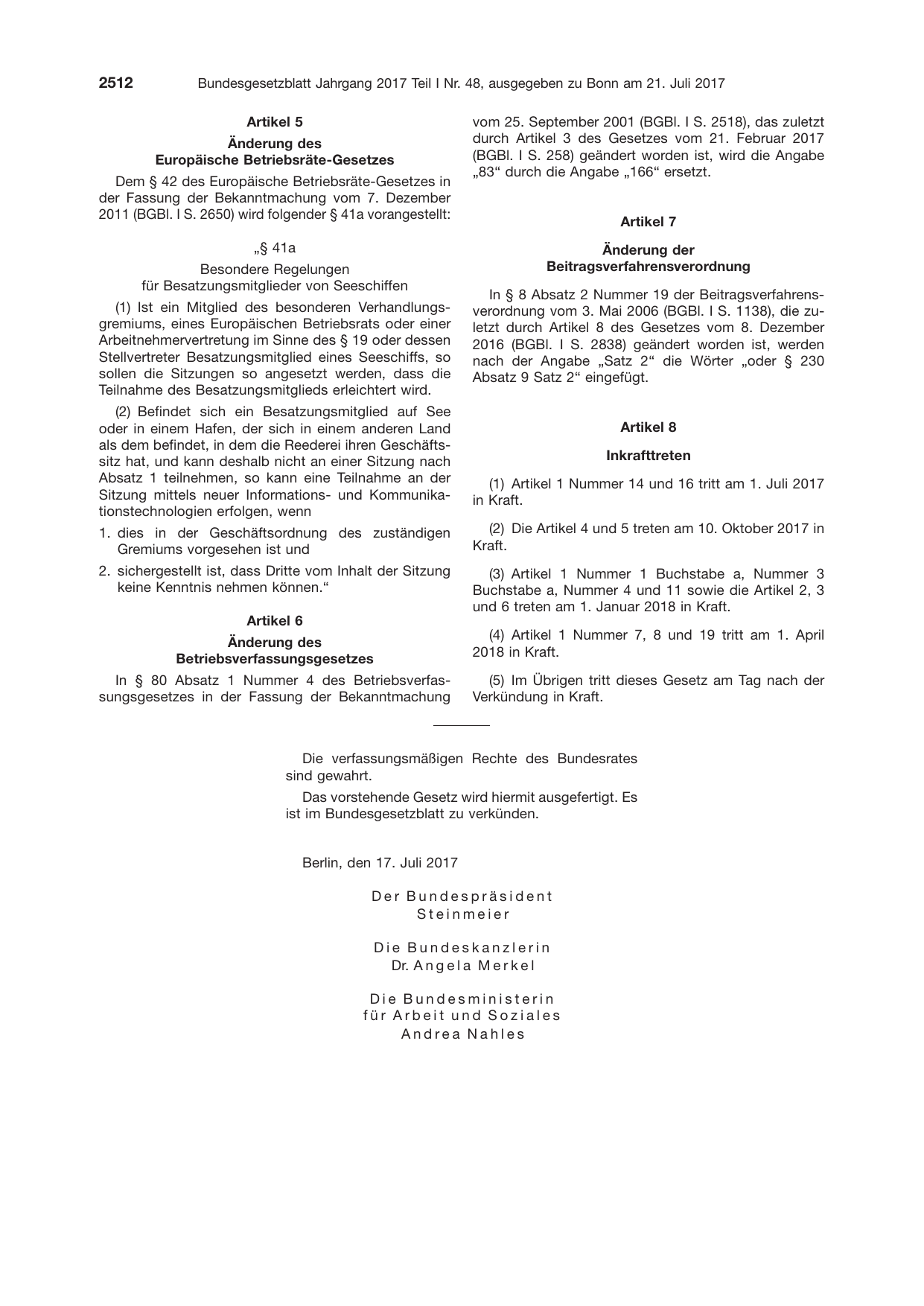BGBl. 2017, Seite 2512 — Originalseite als Abbildung