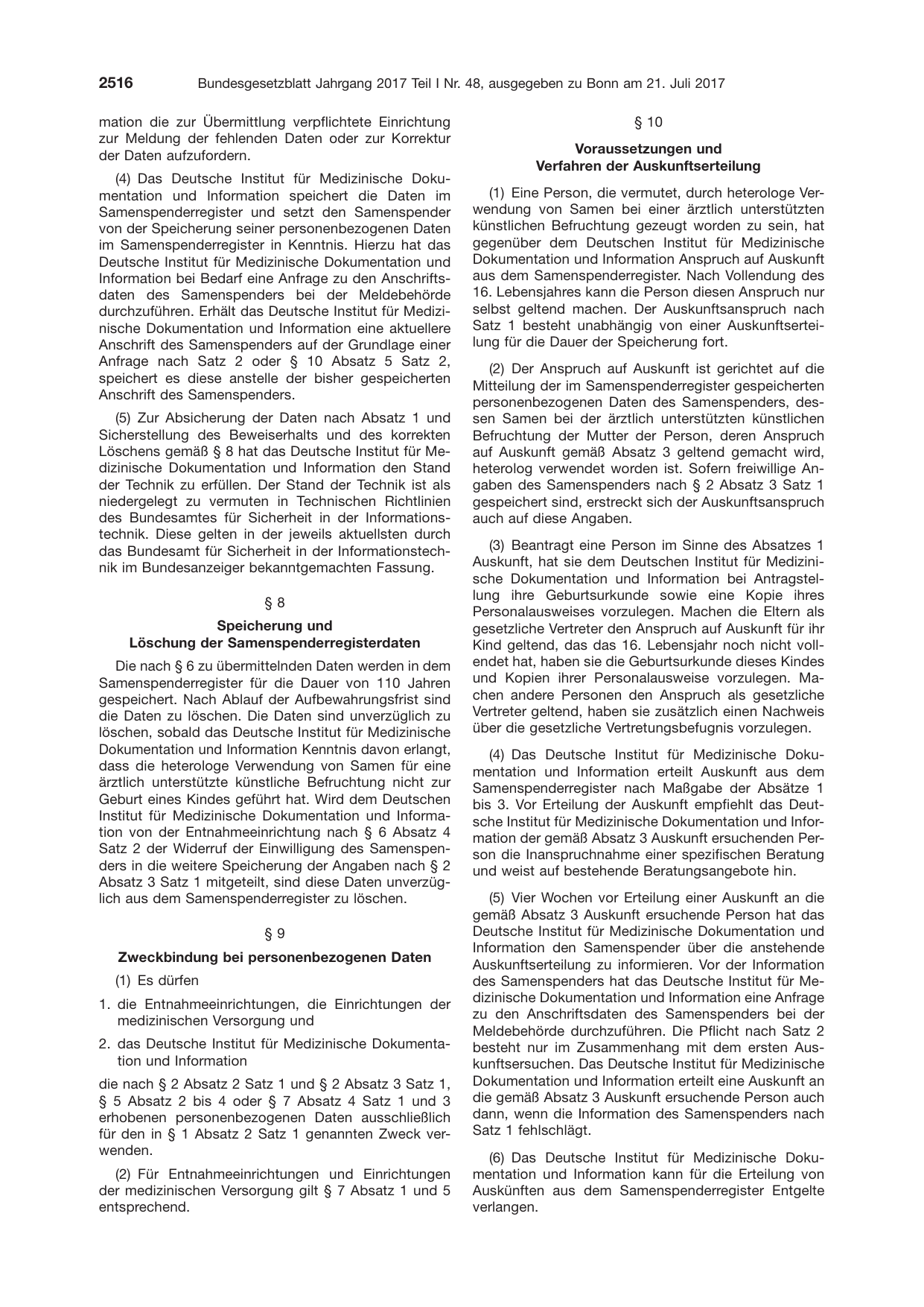 BGBl. 2017, Seite 2516 — Originalseite als Abbildung