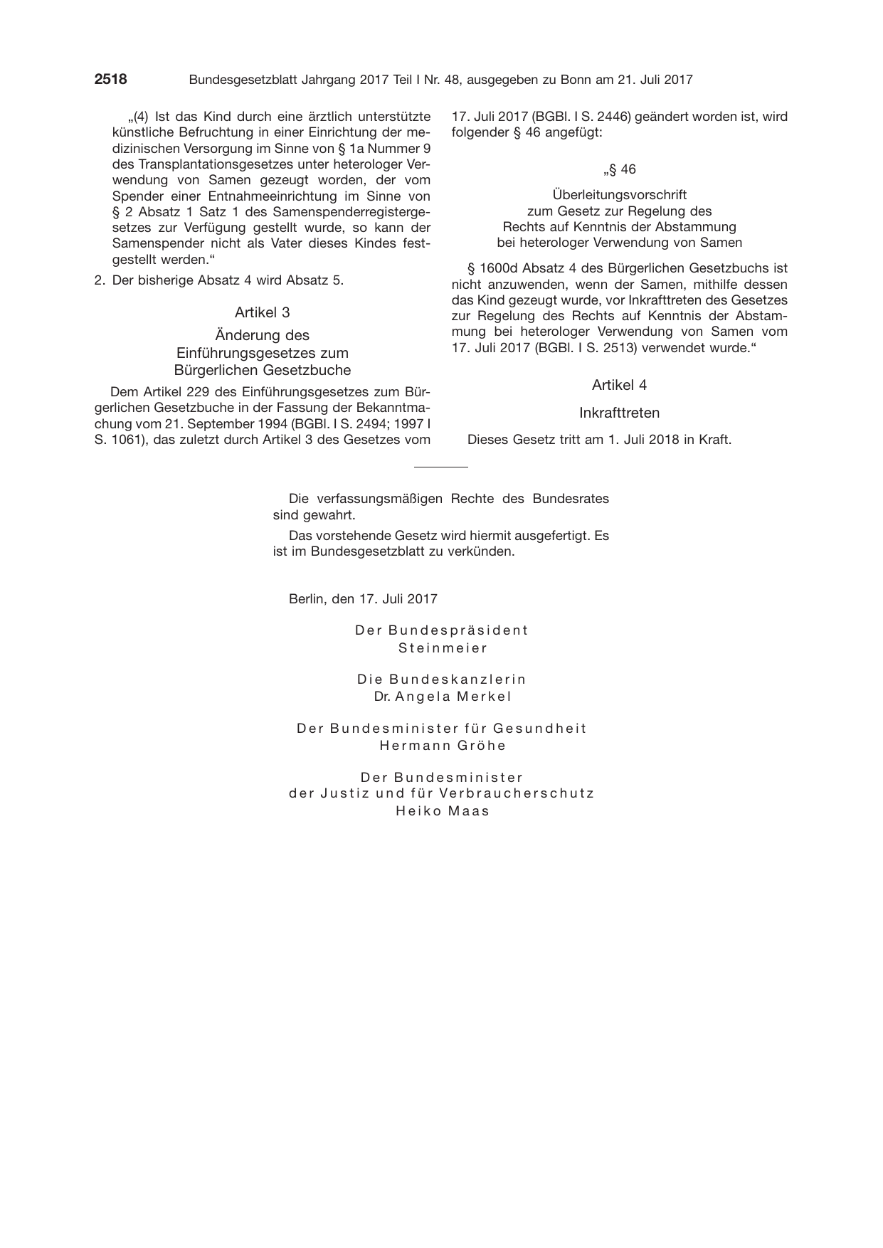 BGBl. 2017, Seite 2518 — Originalseite als Abbildung