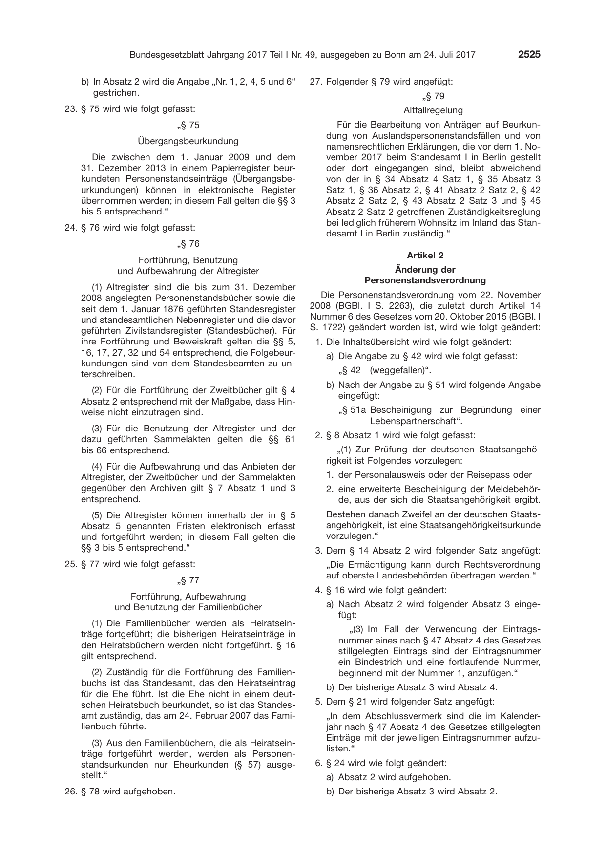 BGBl. 2017, Seite 2525 — Originalseite als Abbildung