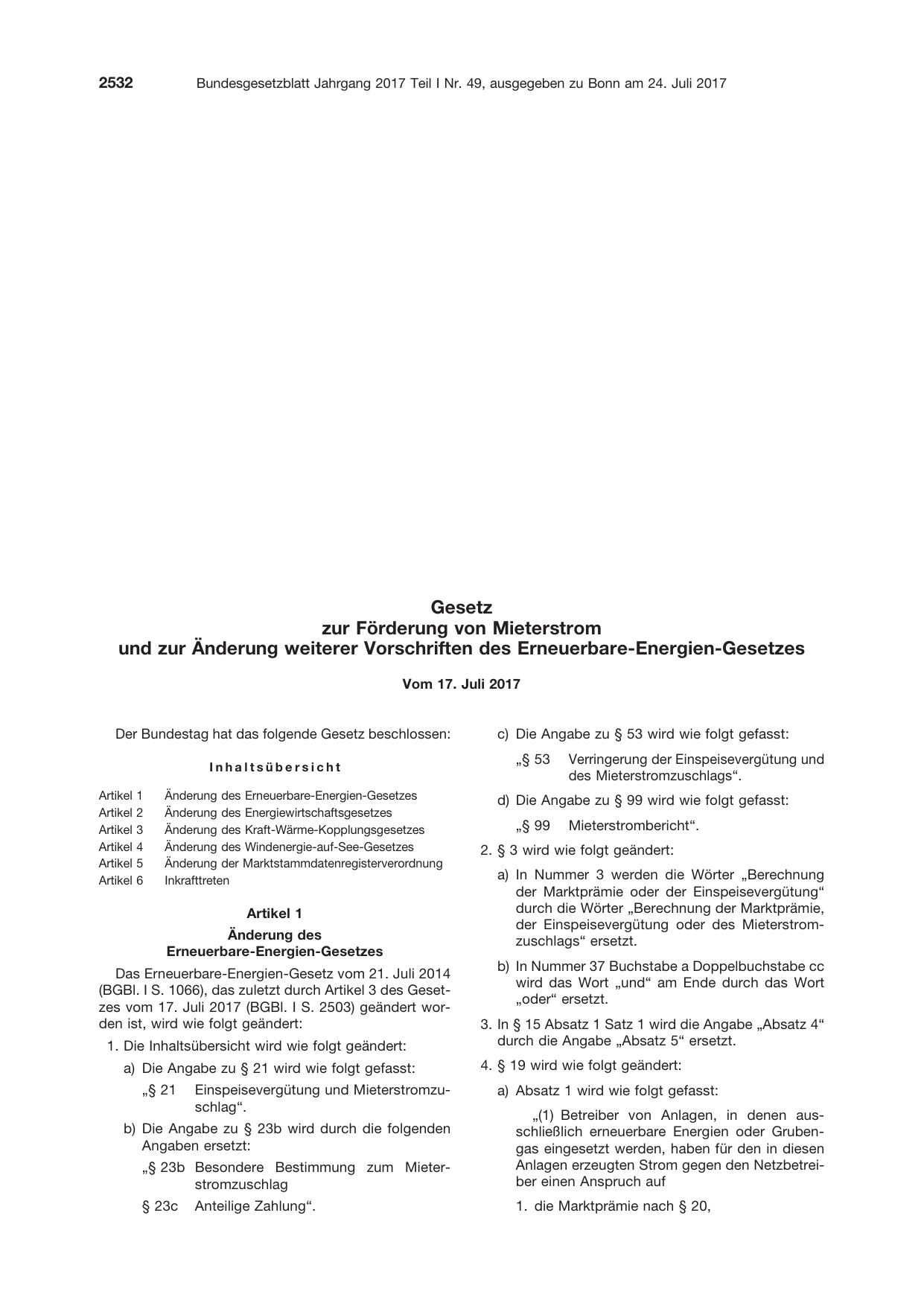 BGBl. 2017, Seite 2532 — Originalseite als Abbildung
