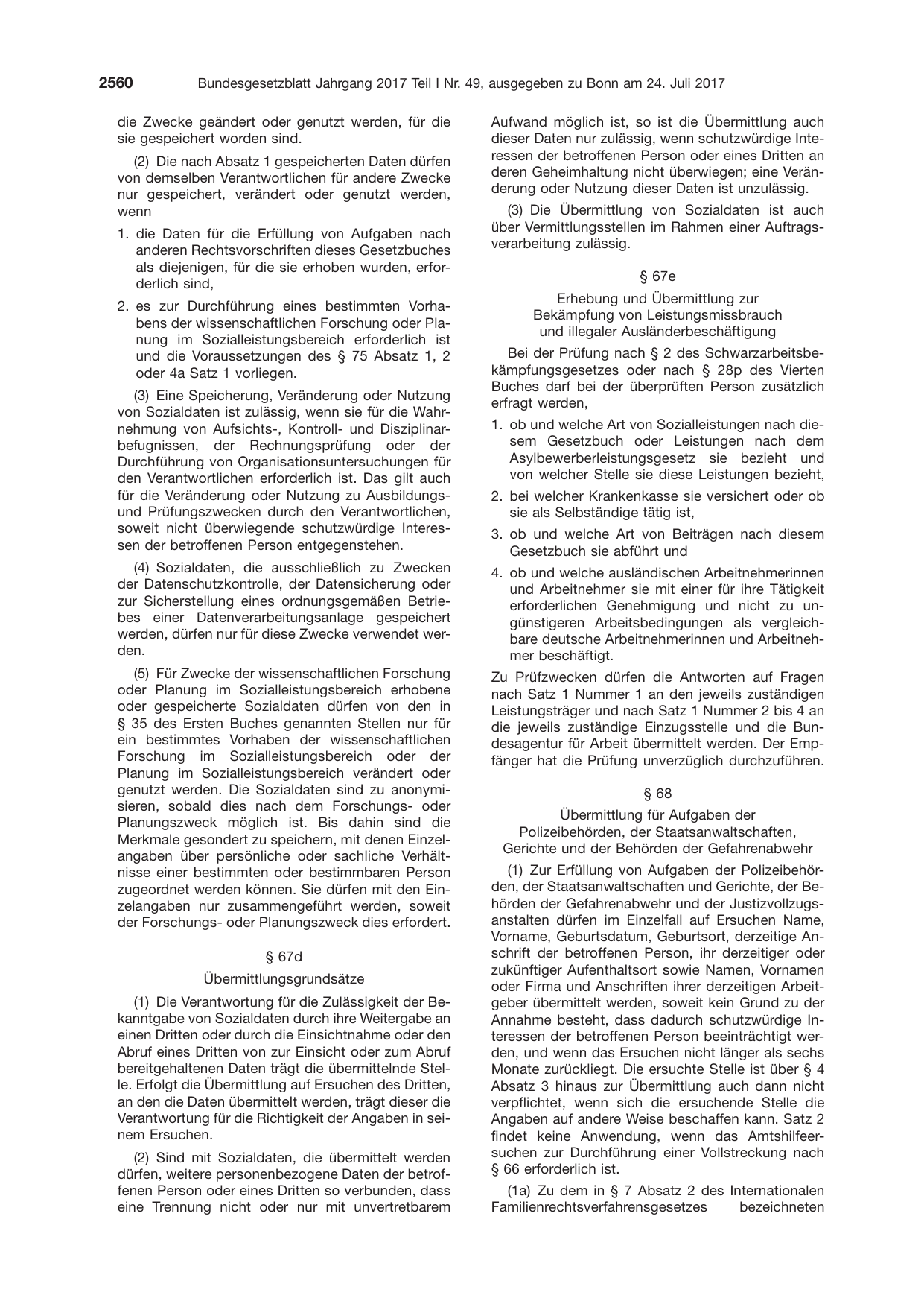 BGBl. 2017, Seite 2560 — Originalseite als Abbildung