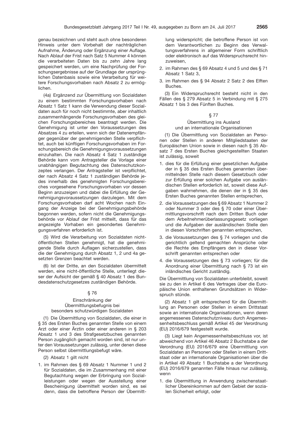 BGBl. 2017, Seite 2565 — Originalseite als Abbildung