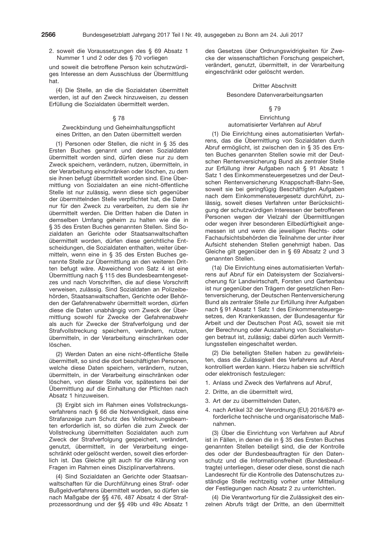 BGBl. 2017, Seite 2566 — Originalseite als Abbildung