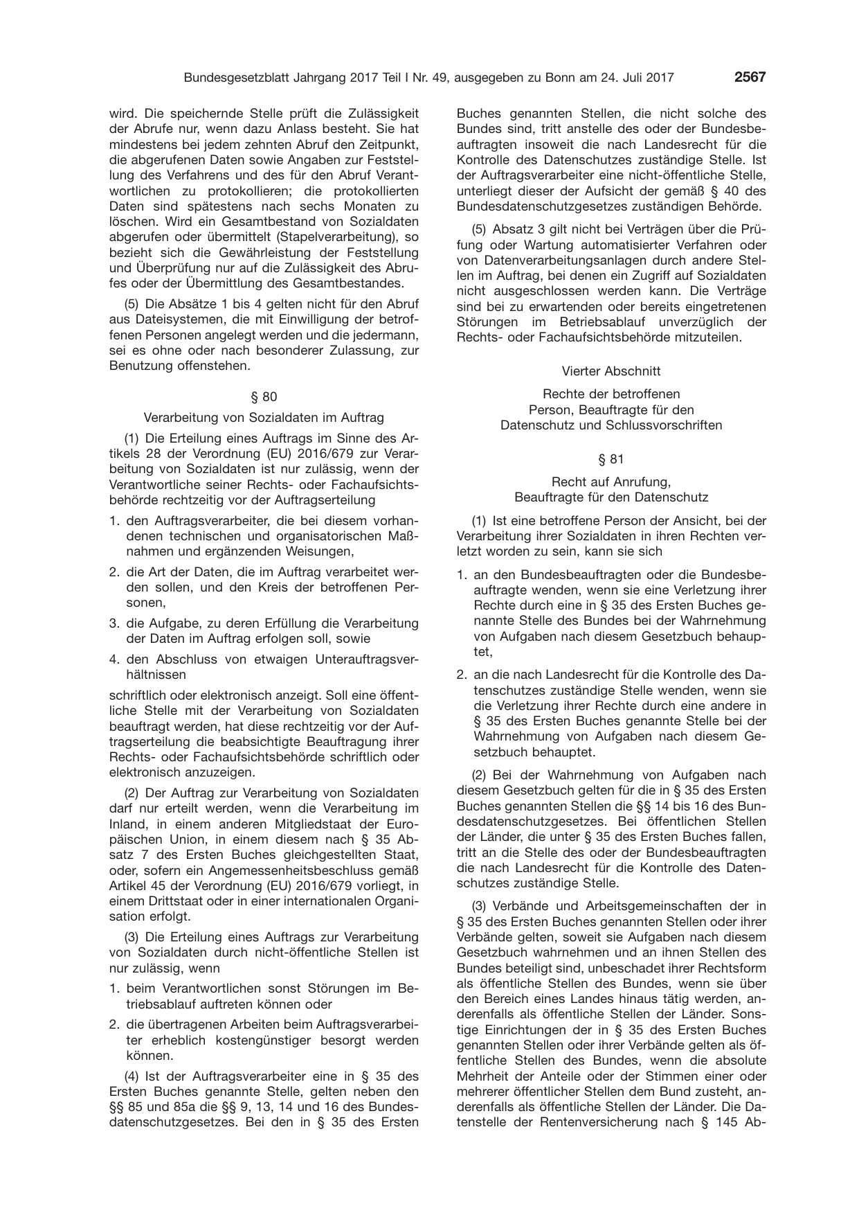 BGBl. 2017, Seite 2567 — Originalseite als Abbildung
