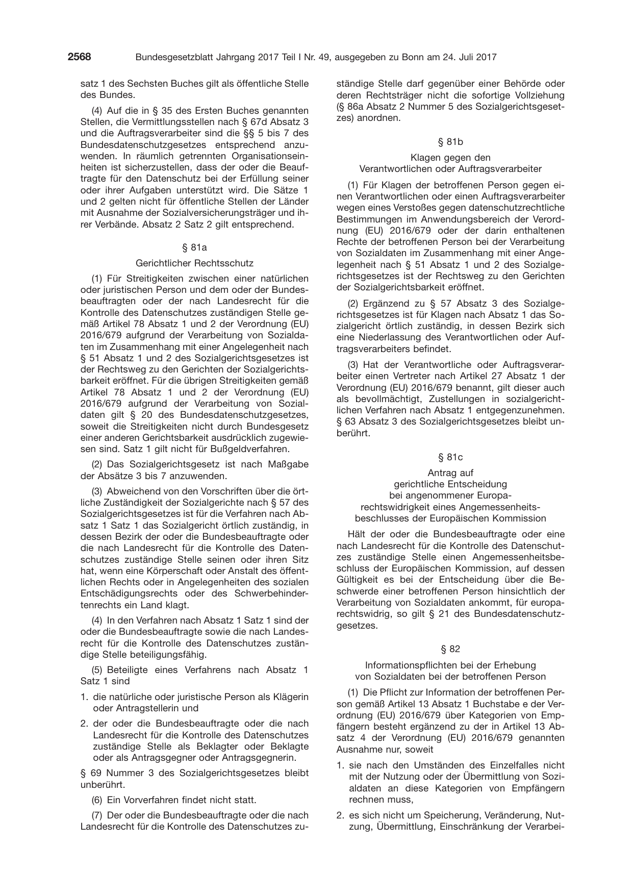 BGBl. 2017, Seite 2568 — Originalseite als Abbildung
