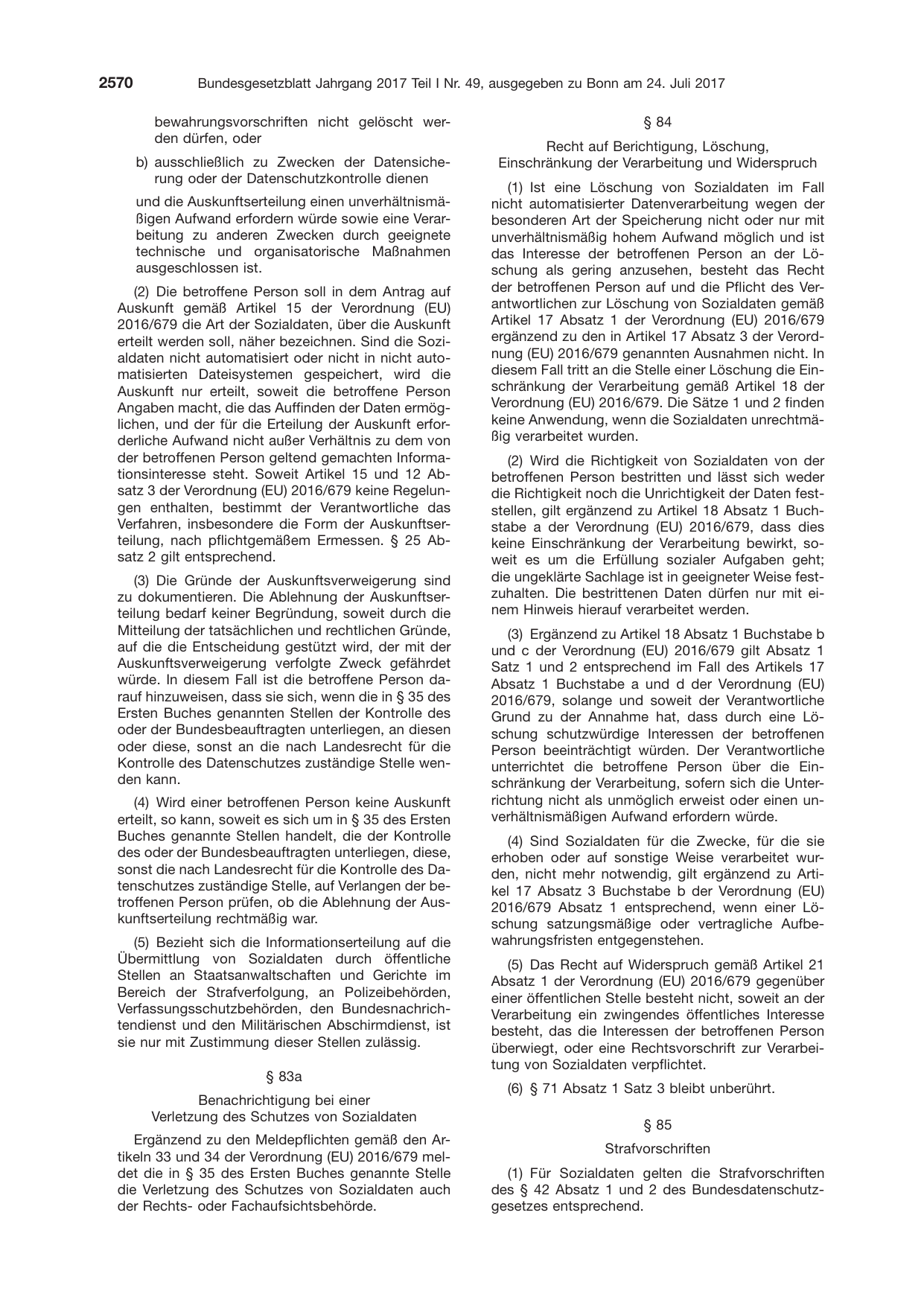 BGBl. 2017, Seite 2570 — Originalseite als Abbildung