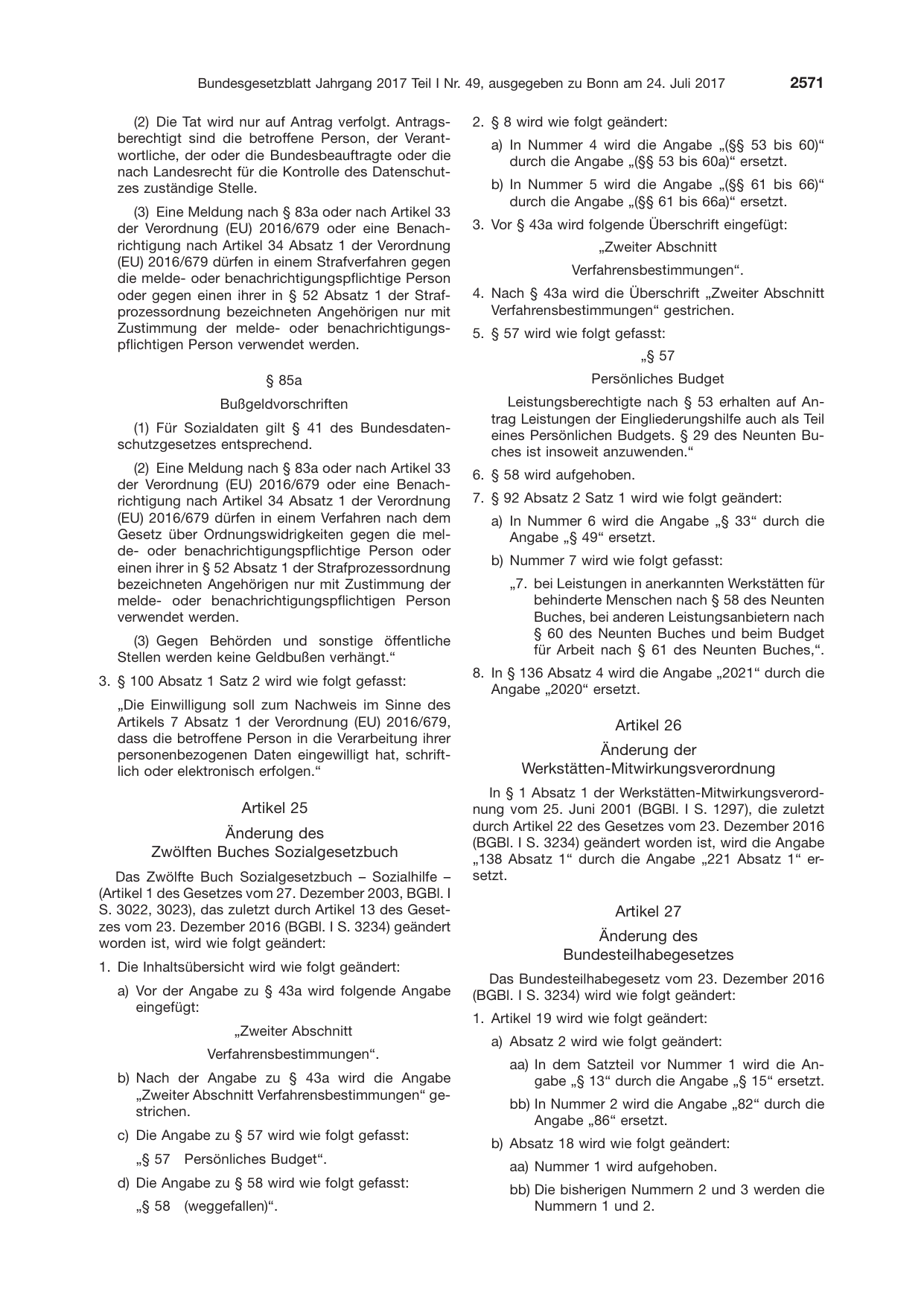 BGBl. 2017, Seite 2571 — Originalseite als Abbildung