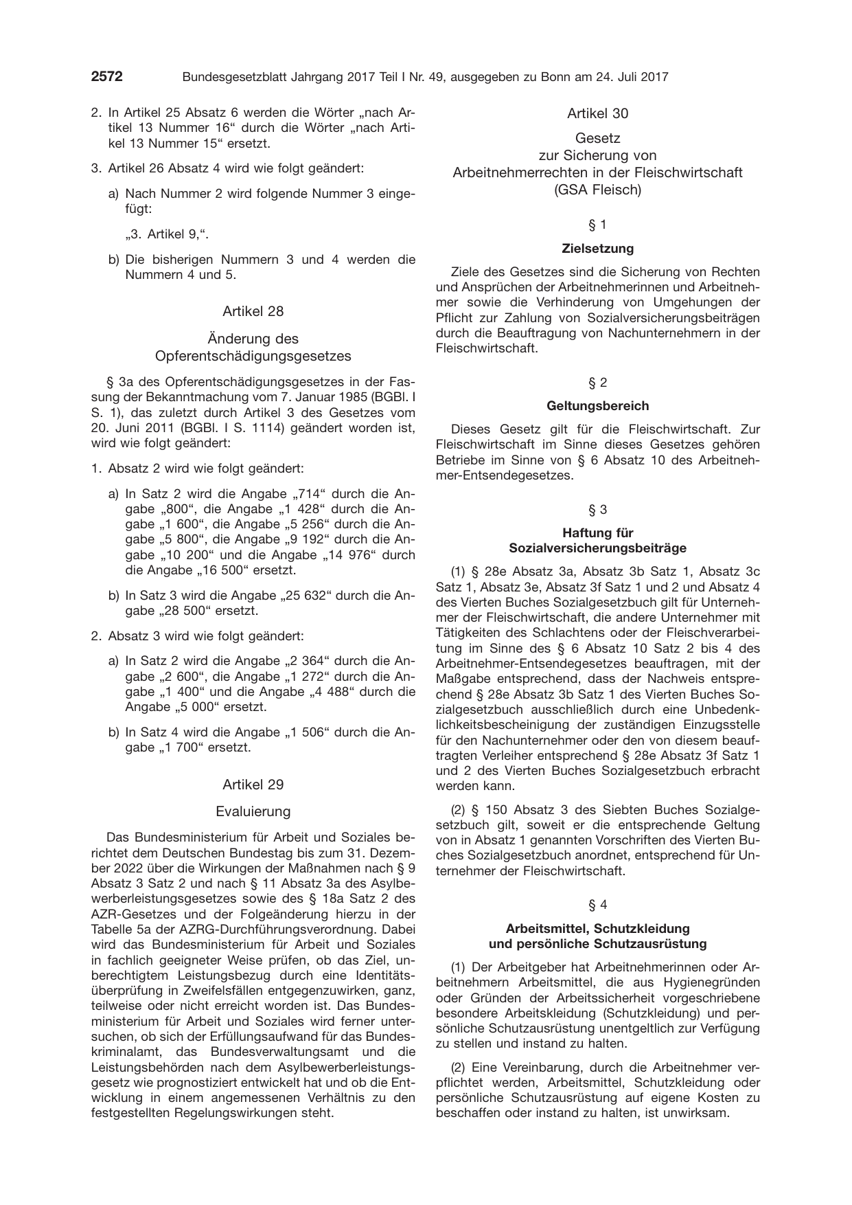 BGBl. 2017, Seite 2572 — Originalseite als Abbildung