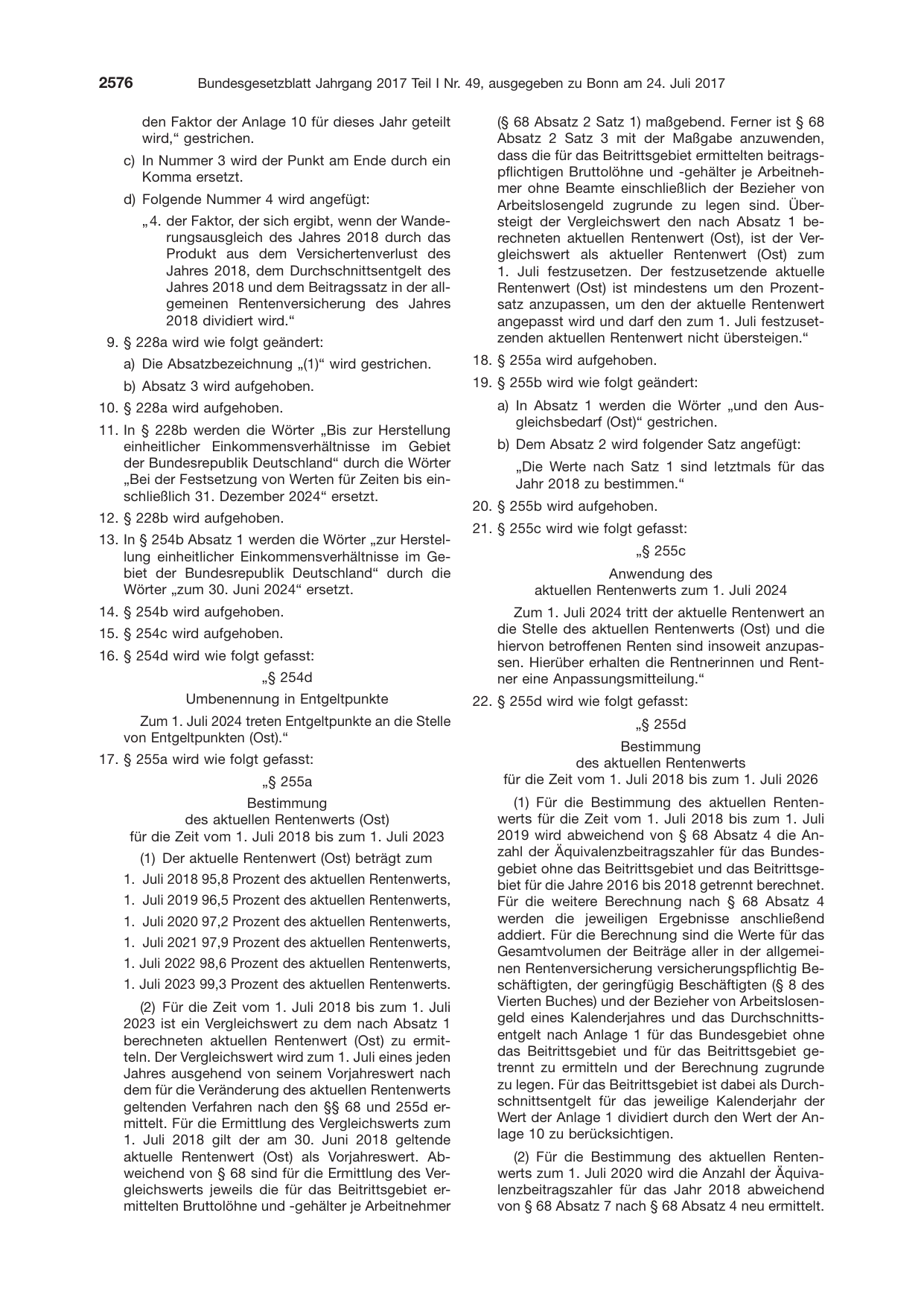BGBl. 2017, Seite 2576 — Originalseite als Abbildung