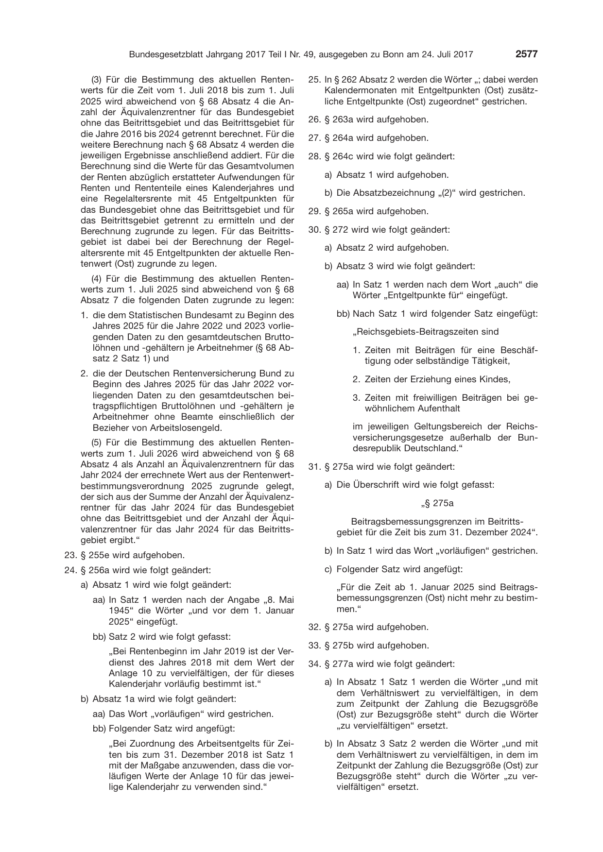 BGBl. 2017, Seite 2577 — Originalseite als Abbildung
