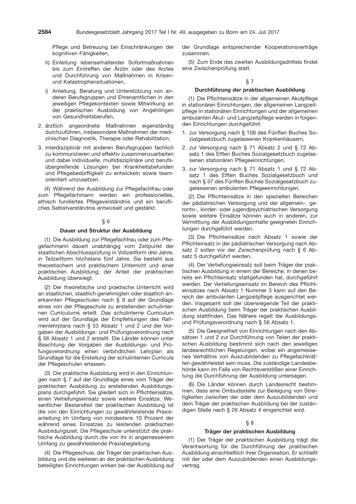 BGBl. 2017, Seite 2584 — Originalseite als Abbildung