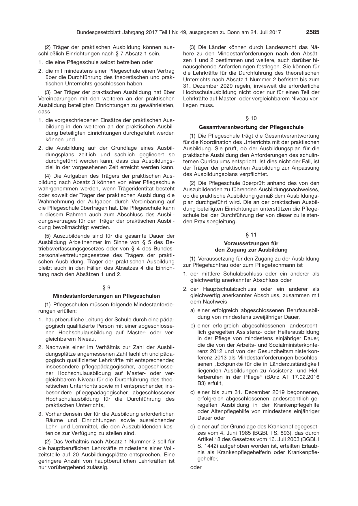 BGBl. 2017, Seite 2585 — Originalseite als Abbildung