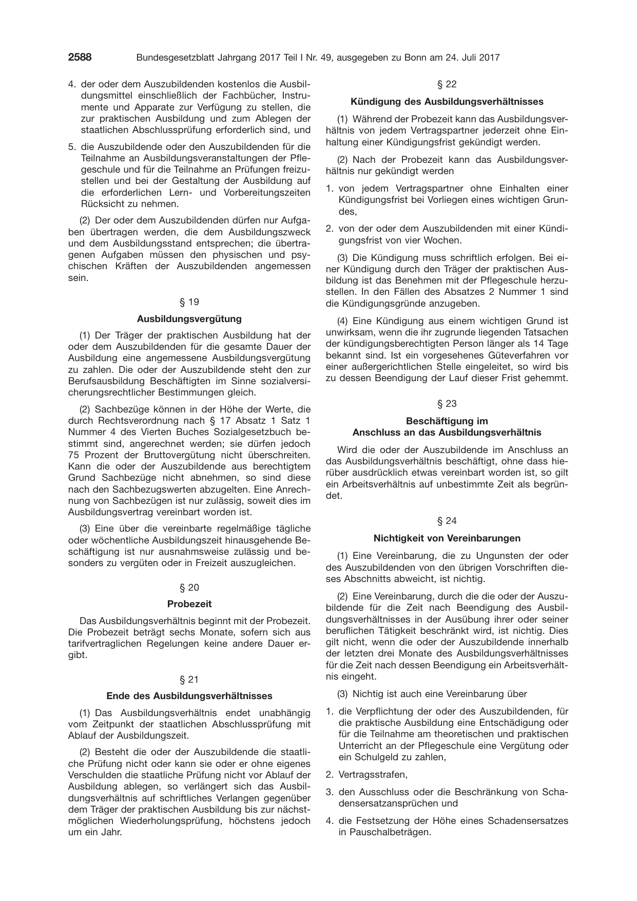 BGBl. 2017, Seite 2588 — Originalseite als Abbildung