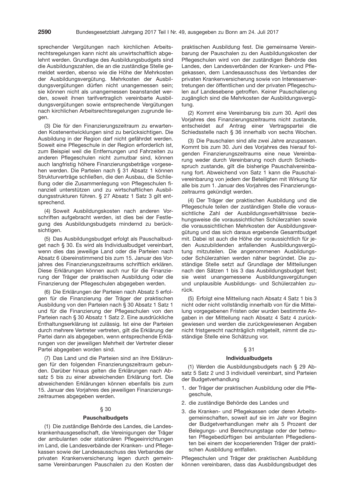 BGBl. 2017, Seite 2590 — Originalseite als Abbildung