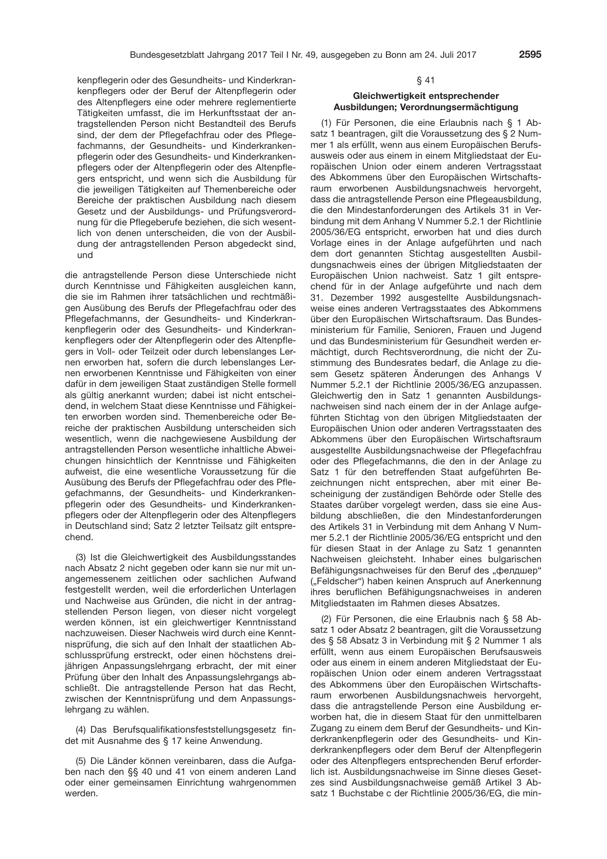 BGBl. 2017, Seite 2595 — Originalseite als Abbildung