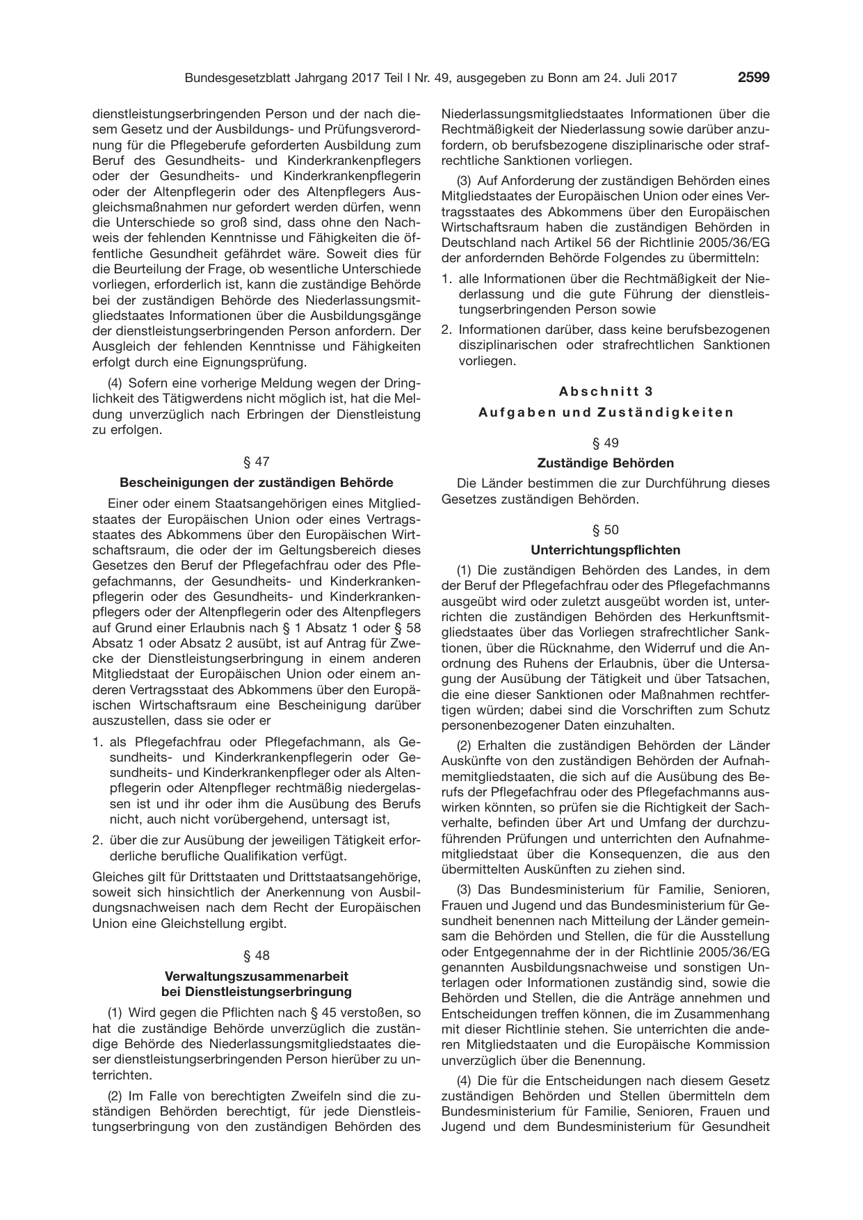 BGBl. 2017, Seite 2599 — Originalseite als Abbildung