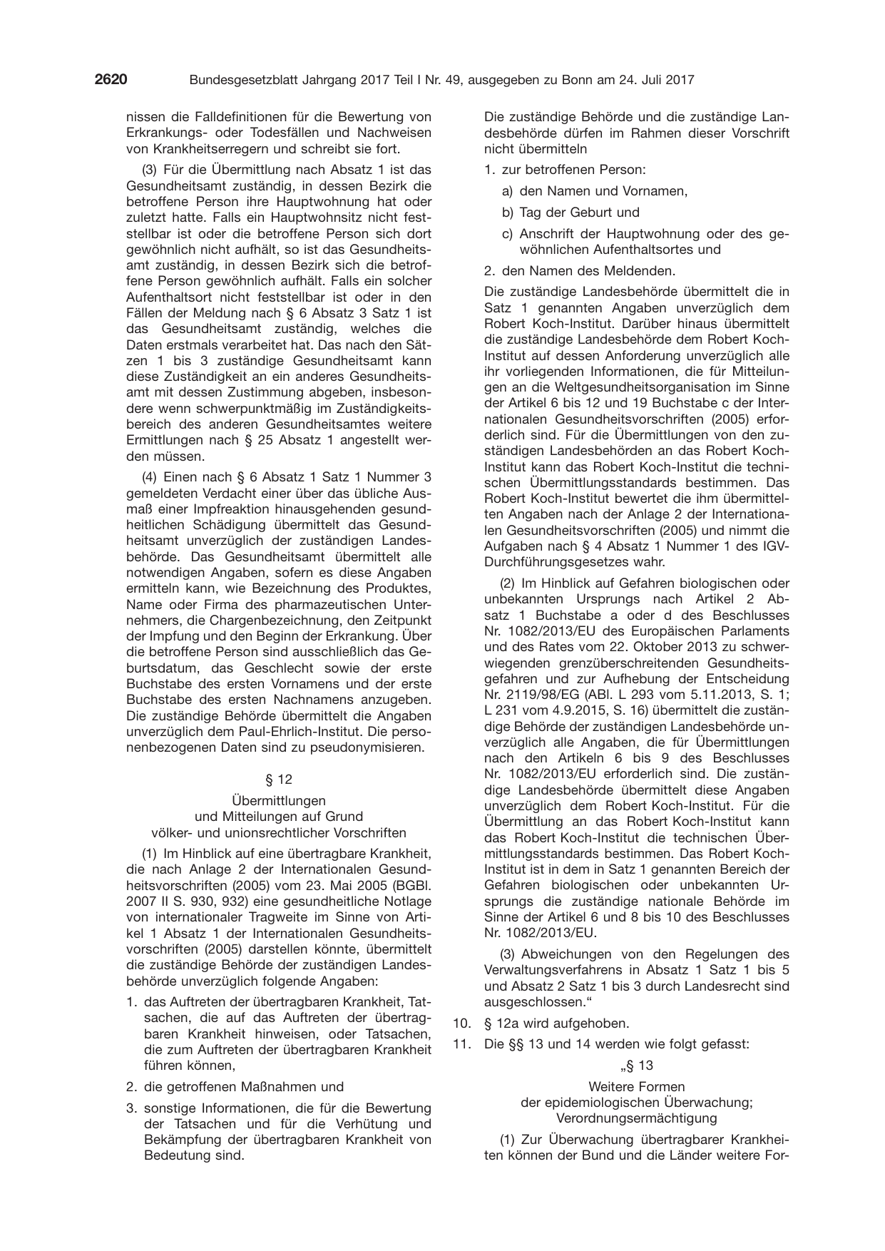 BGBl. 2017, Seite 2620 — Originalseite als Abbildung