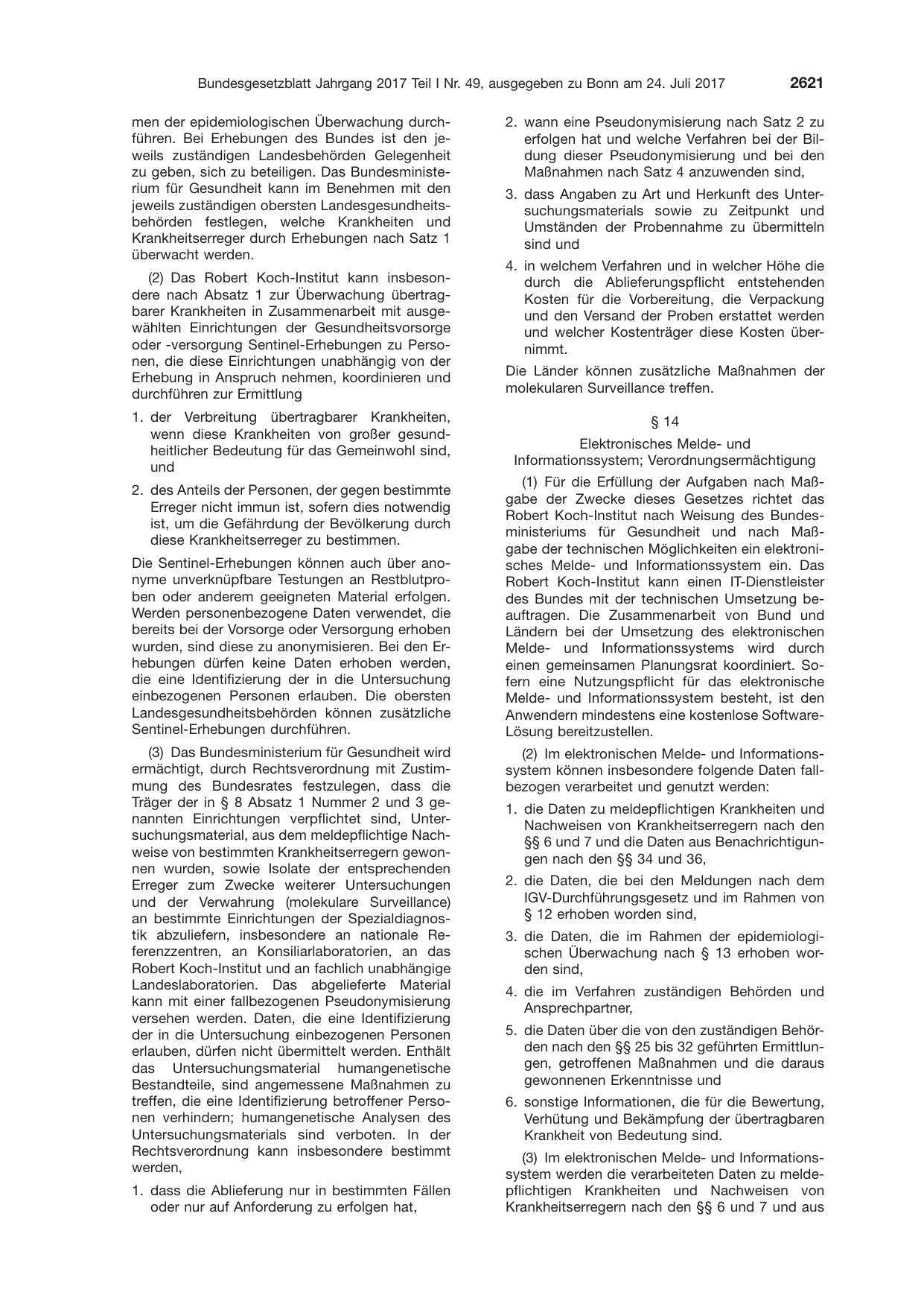 BGBl. 2017, Seite 2621 — Originalseite als Abbildung