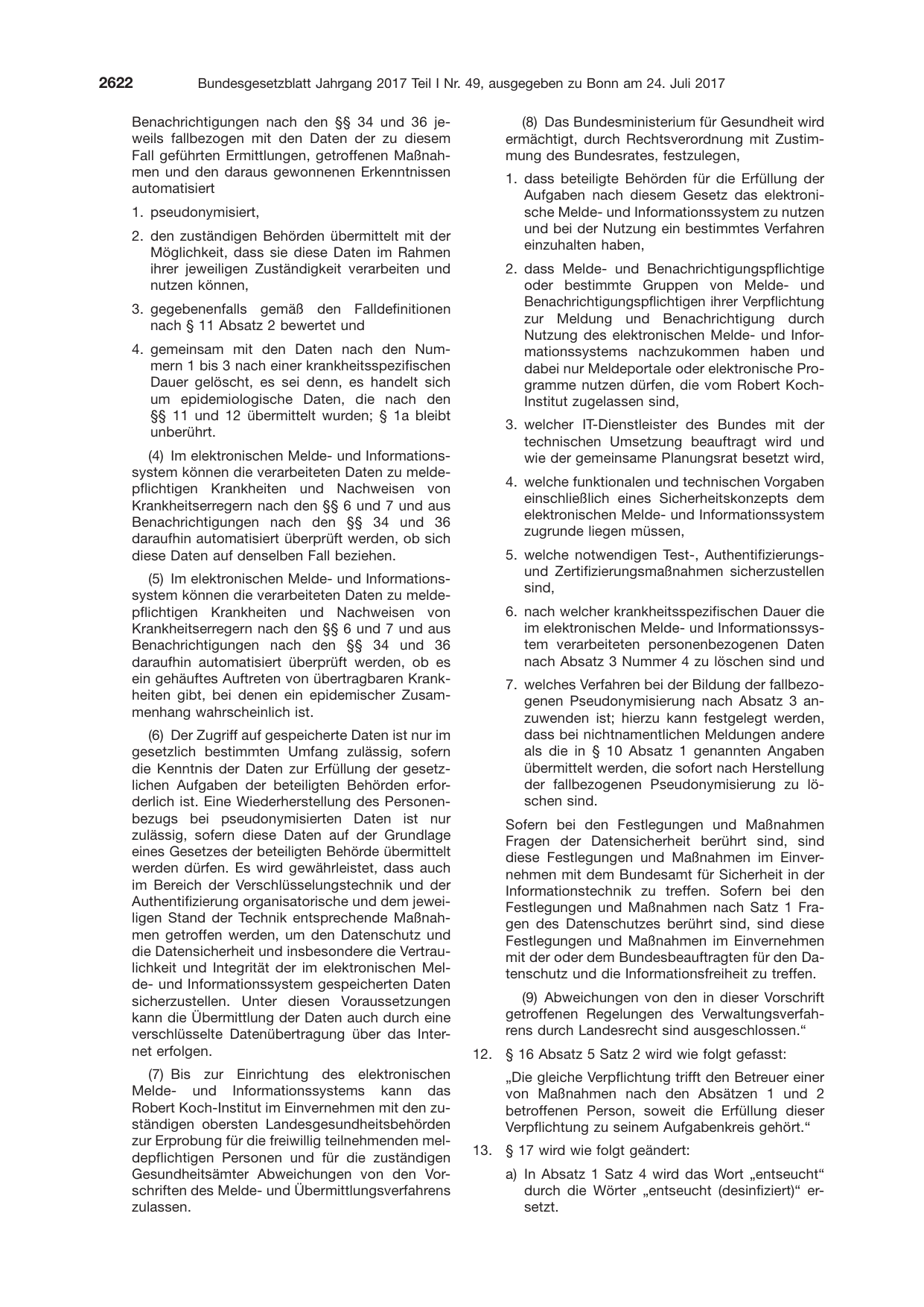 BGBl. 2017, Seite 2622 — Originalseite als Abbildung